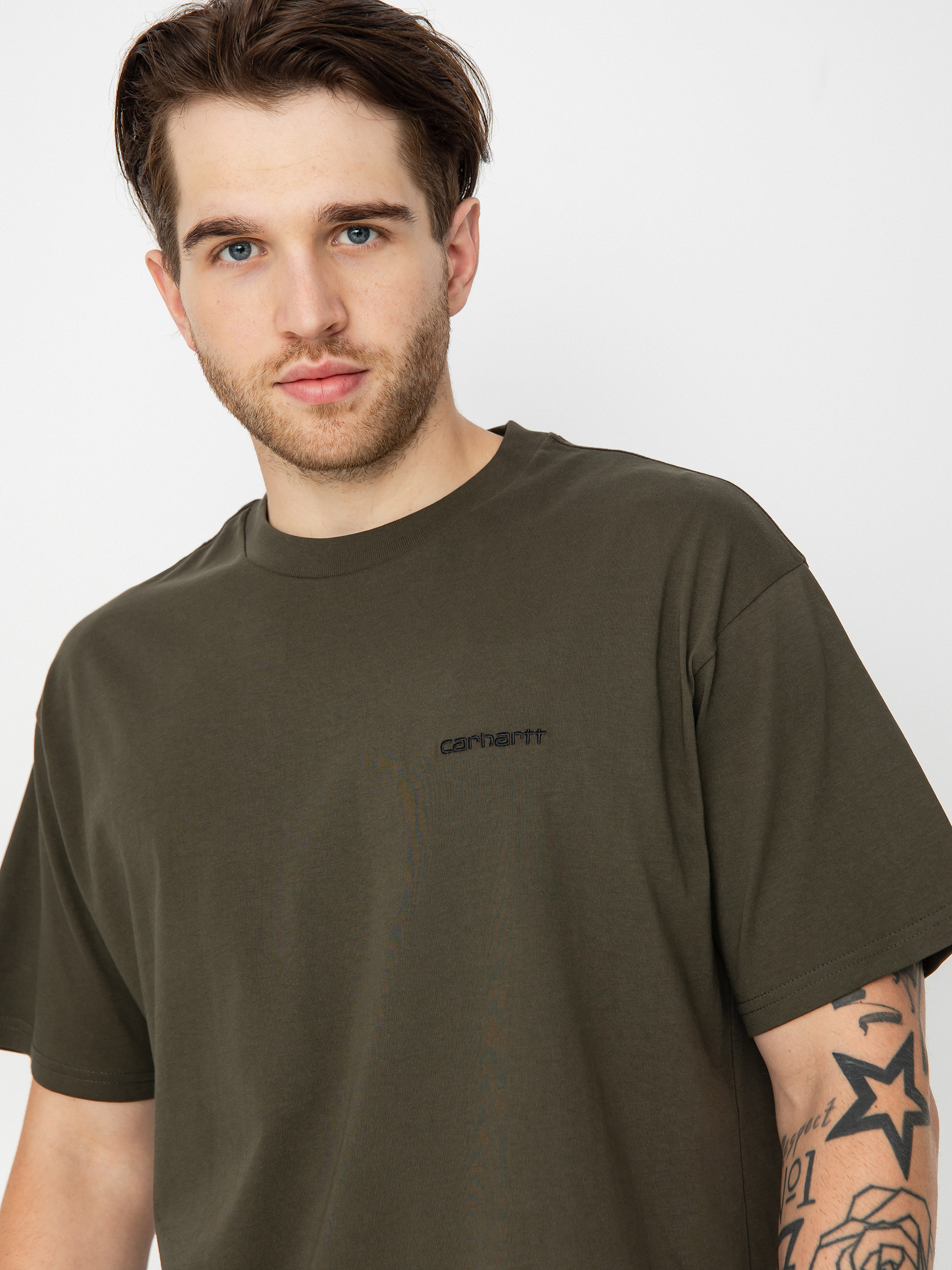Tričko Carhartt WIP Script Embroidery (cypress/black)