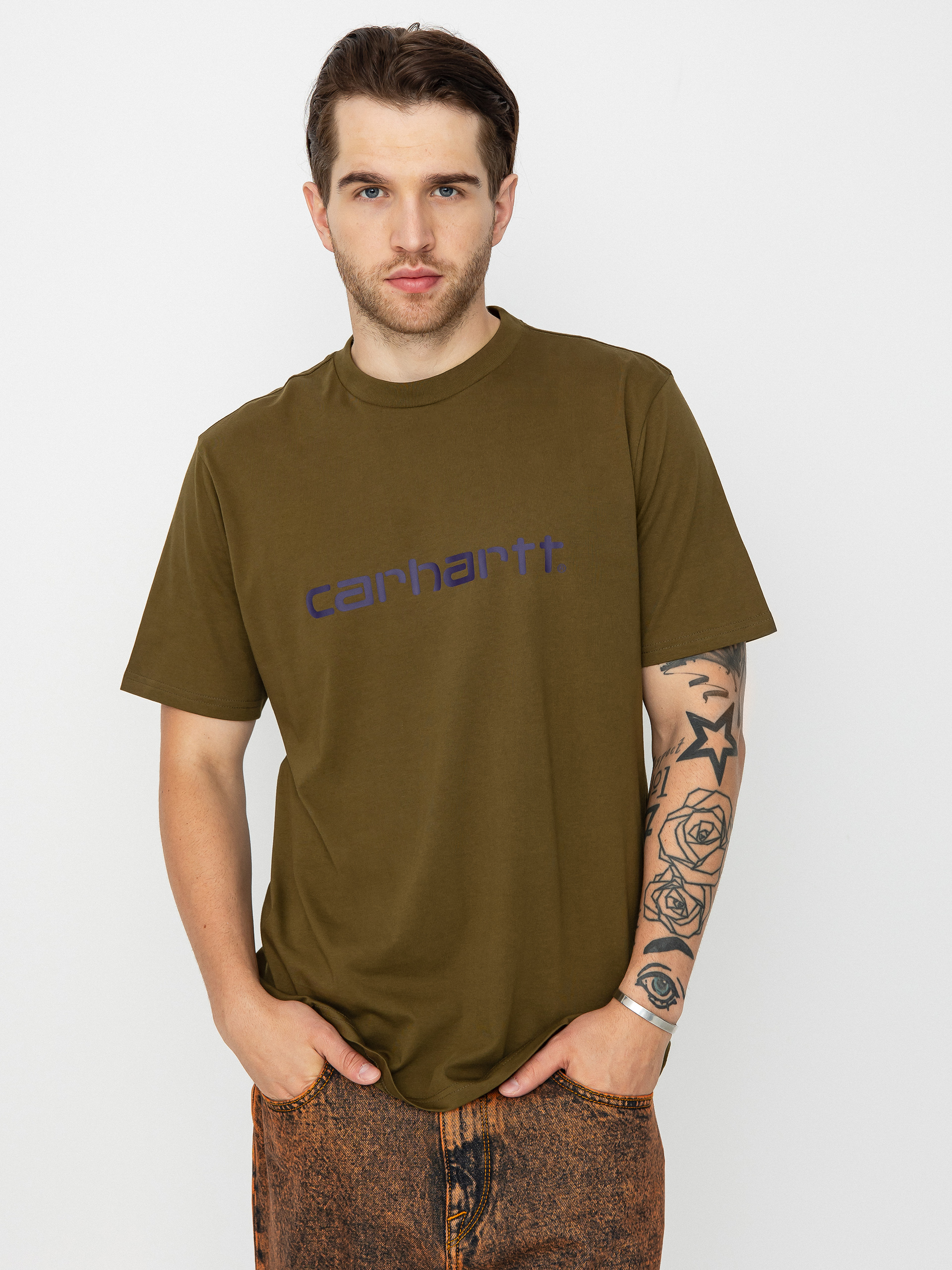 Tričko Carhartt WIP Script (highland/cassis)