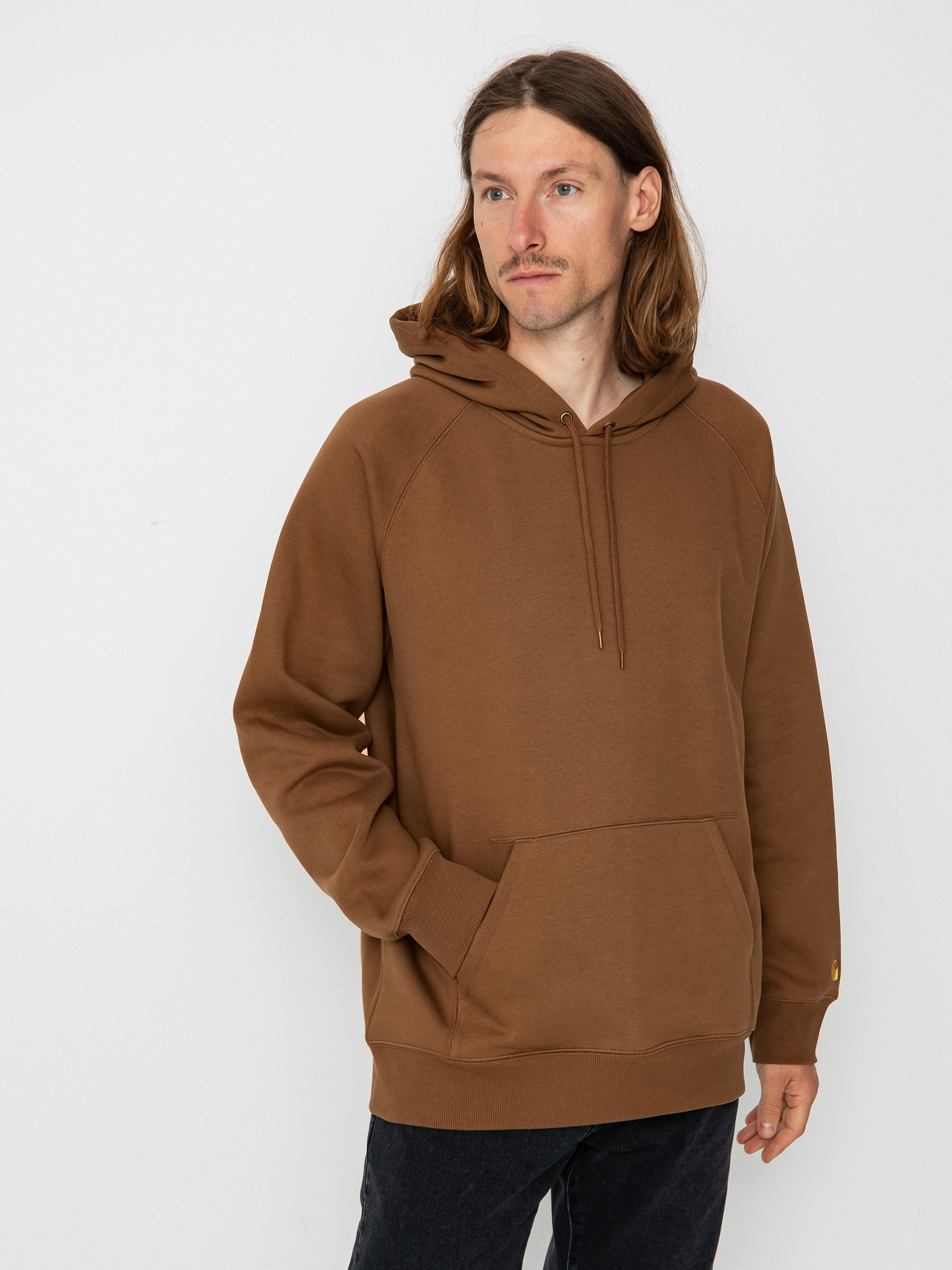 Mikina s kapucí Carhartt WIP Chase HD (tamarind/gold)
