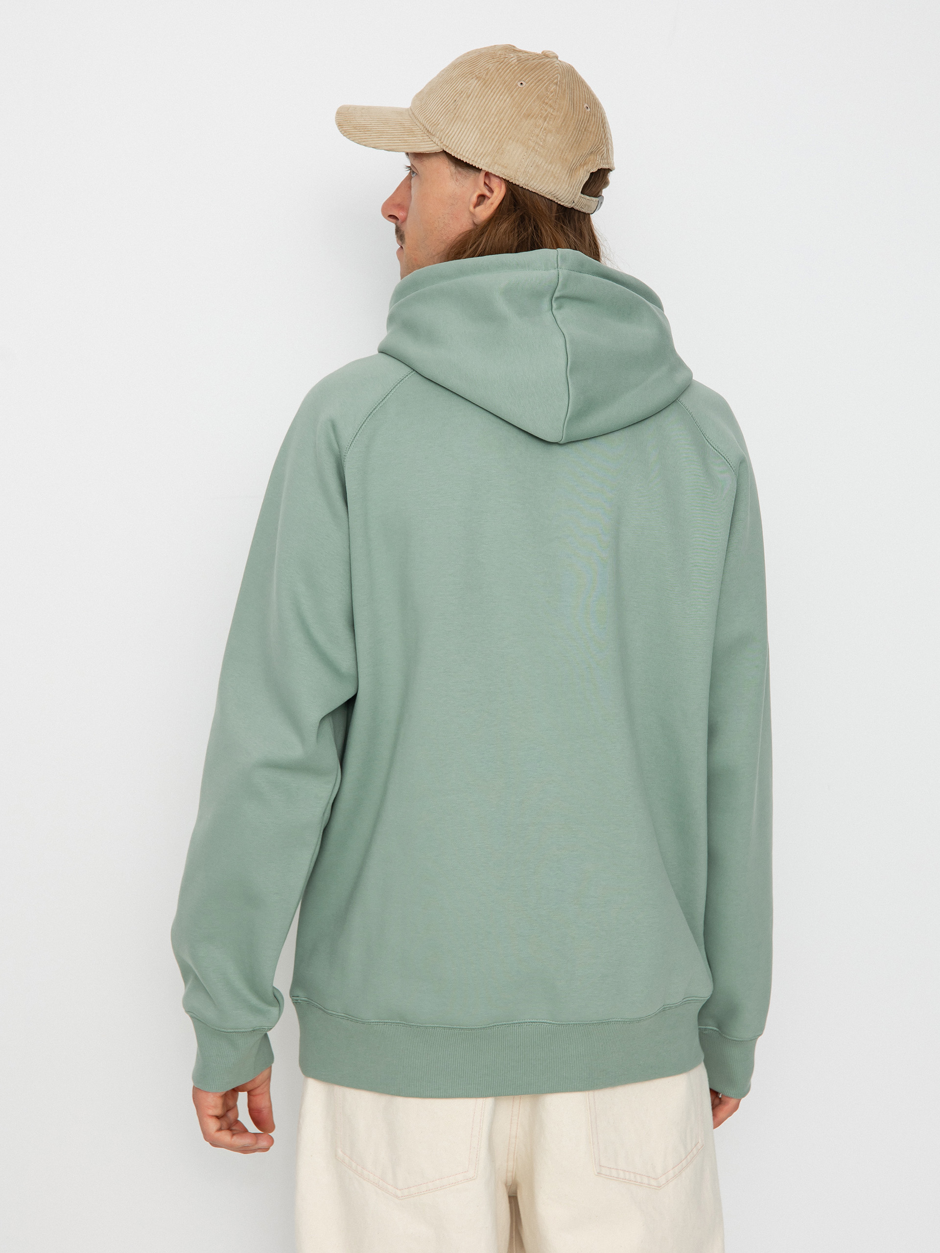 Mikina s kapucí Carhartt WIP Chase HD (glassy teal/gold)