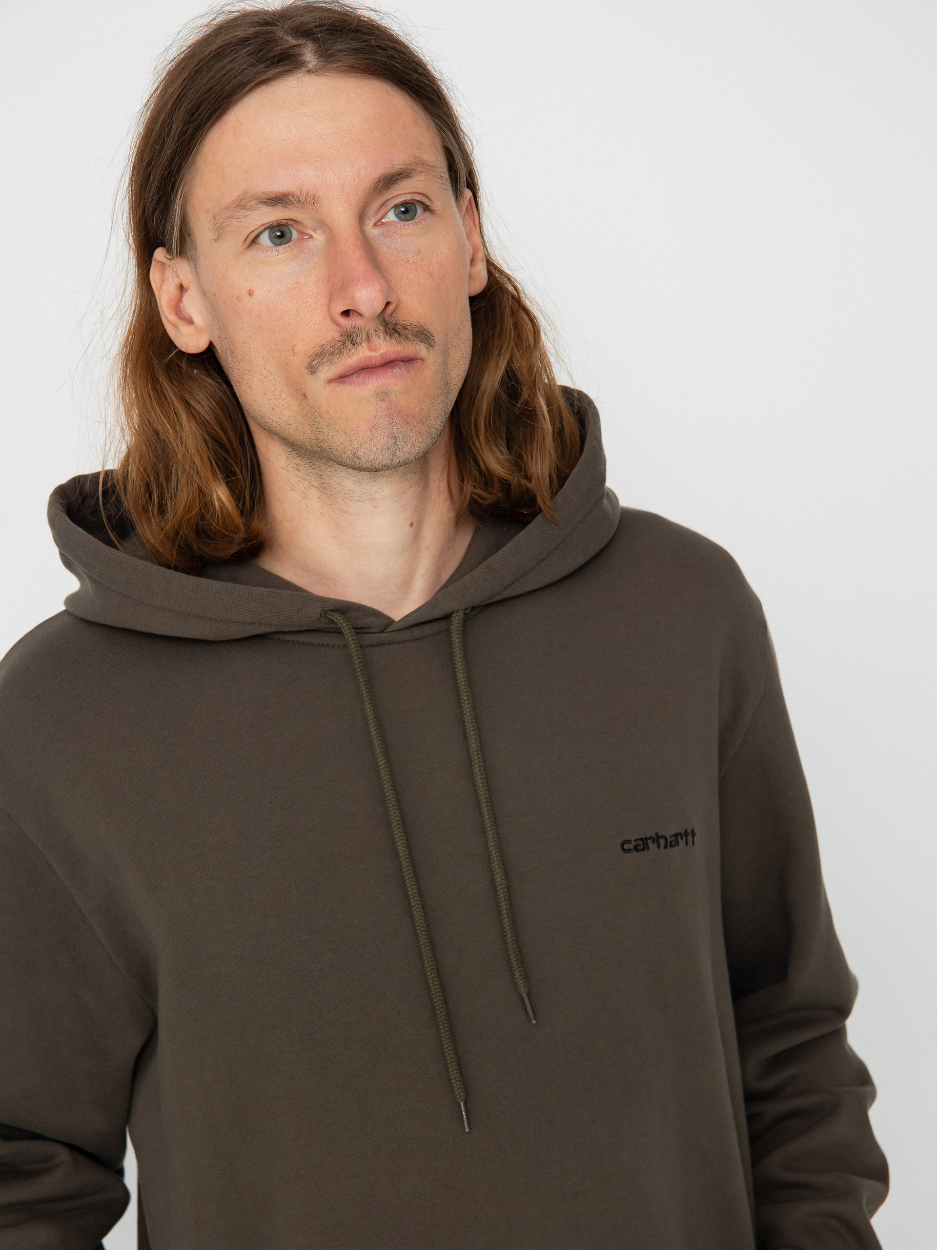 Mikina s kapucí Carhartt WIP Script Embroidery HD (cypress/black)