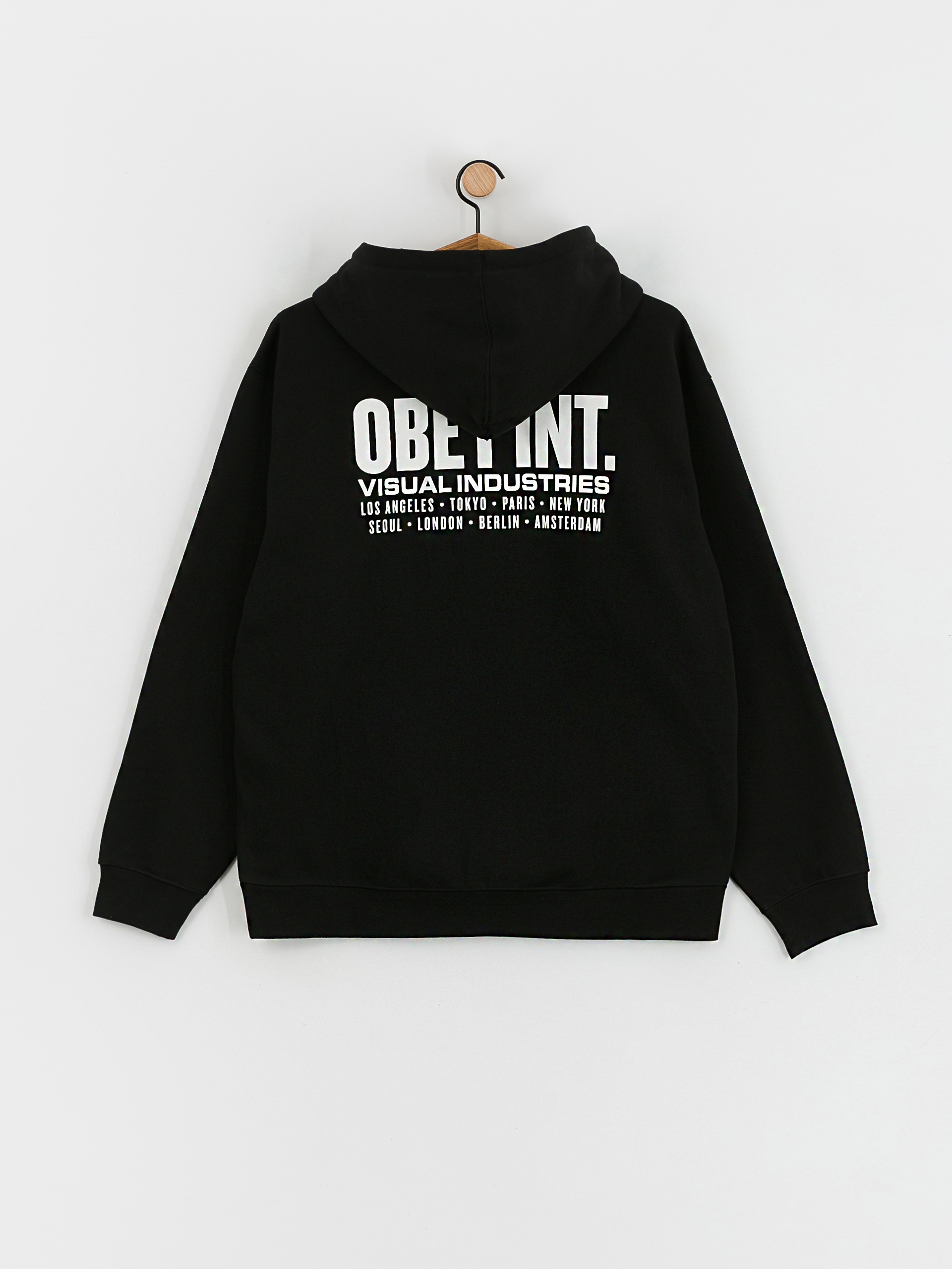 Mikina s kapucí OBEY Int. Visual Industries HD (black)