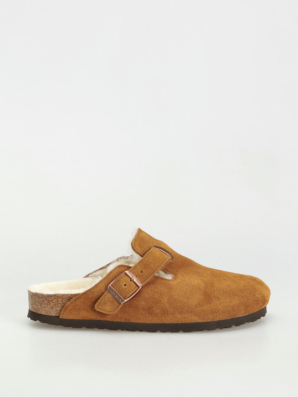 Plážovky Birkenstock Boston Suede Leather Narrow Wmn (mink)