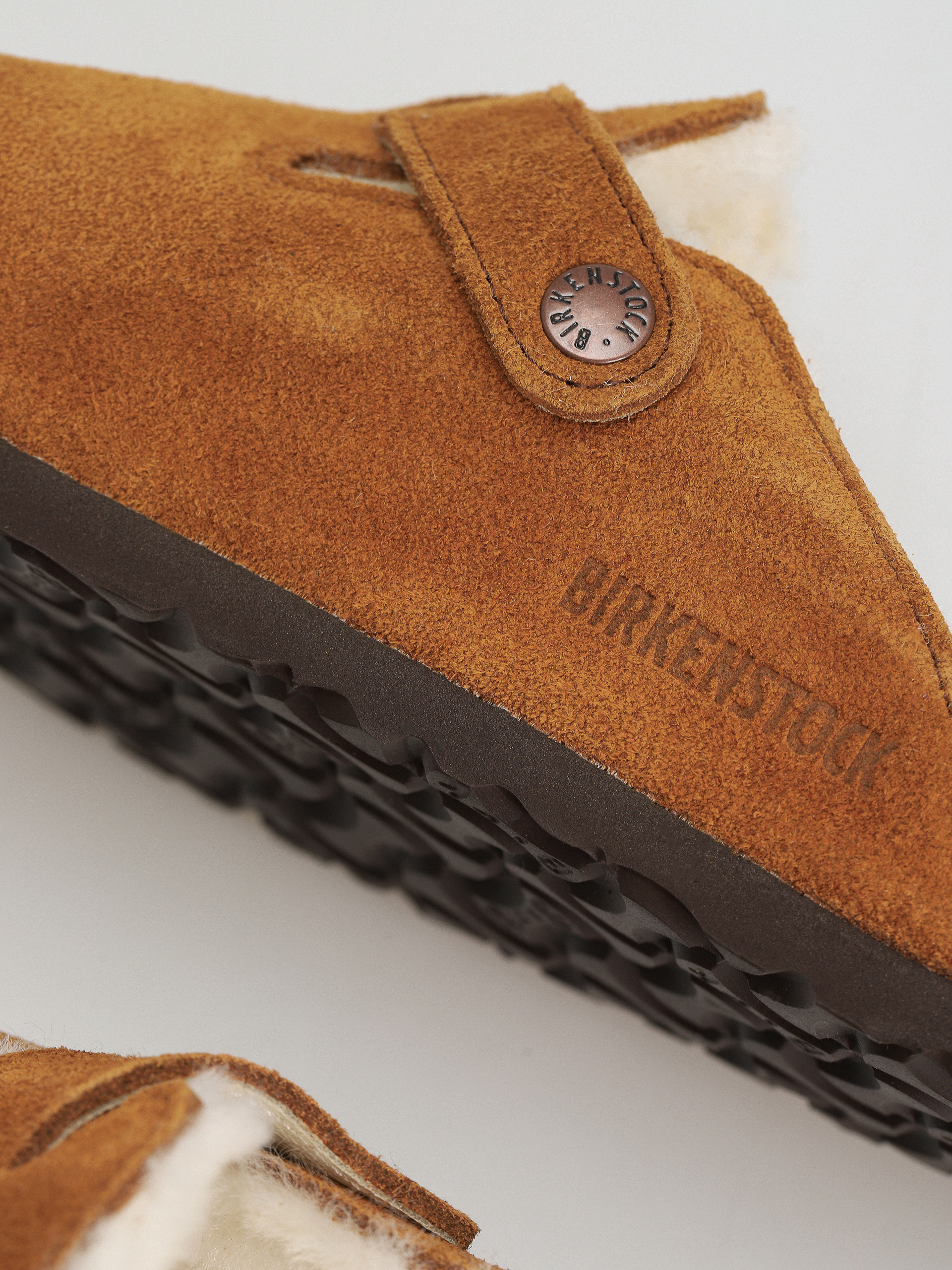 Plážovky Birkenstock Boston Suede Leather Narrow Wmn (mink)