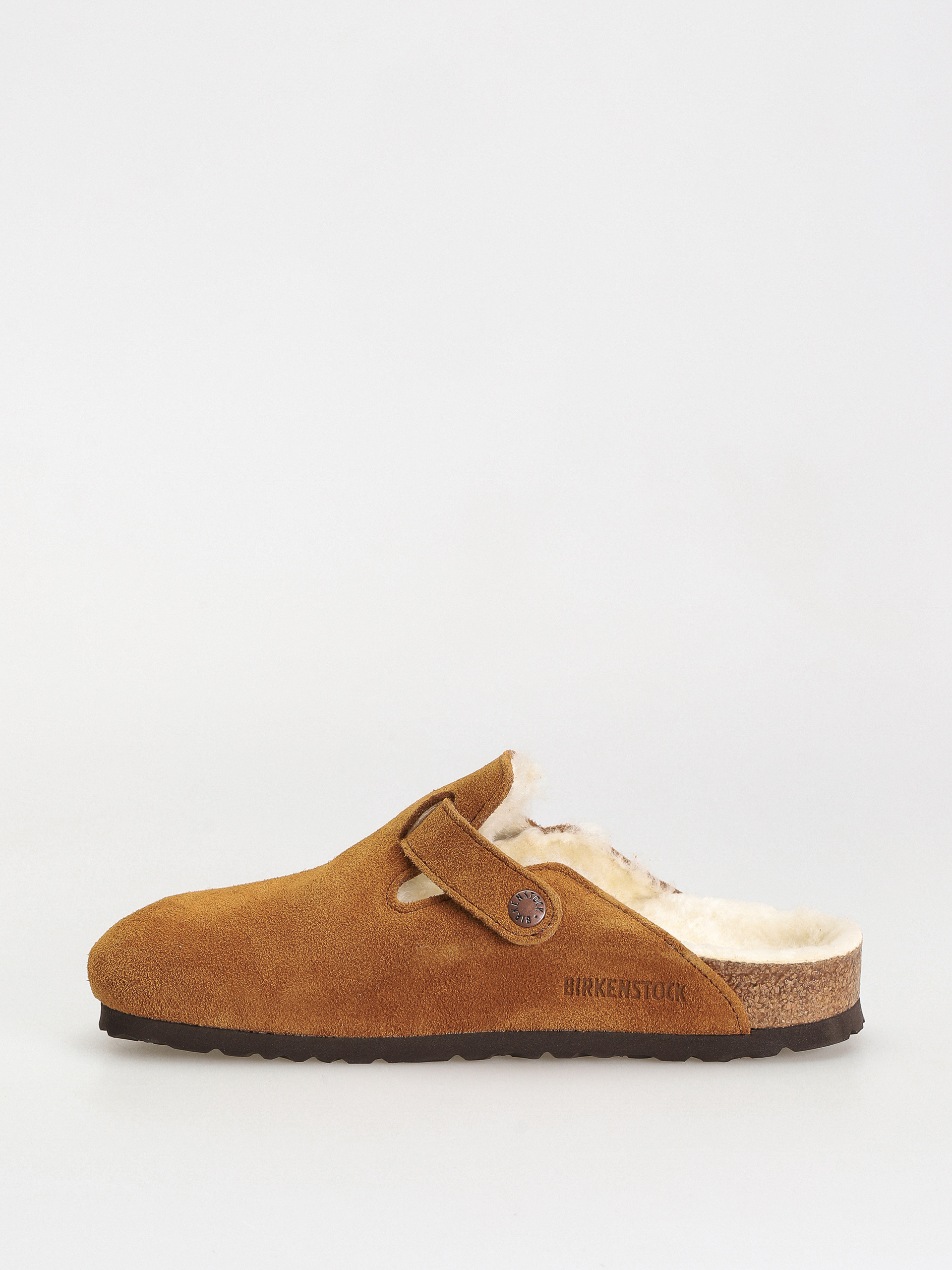 Plážovky Birkenstock Boston Suede Leather Narrow Wmn (mink)