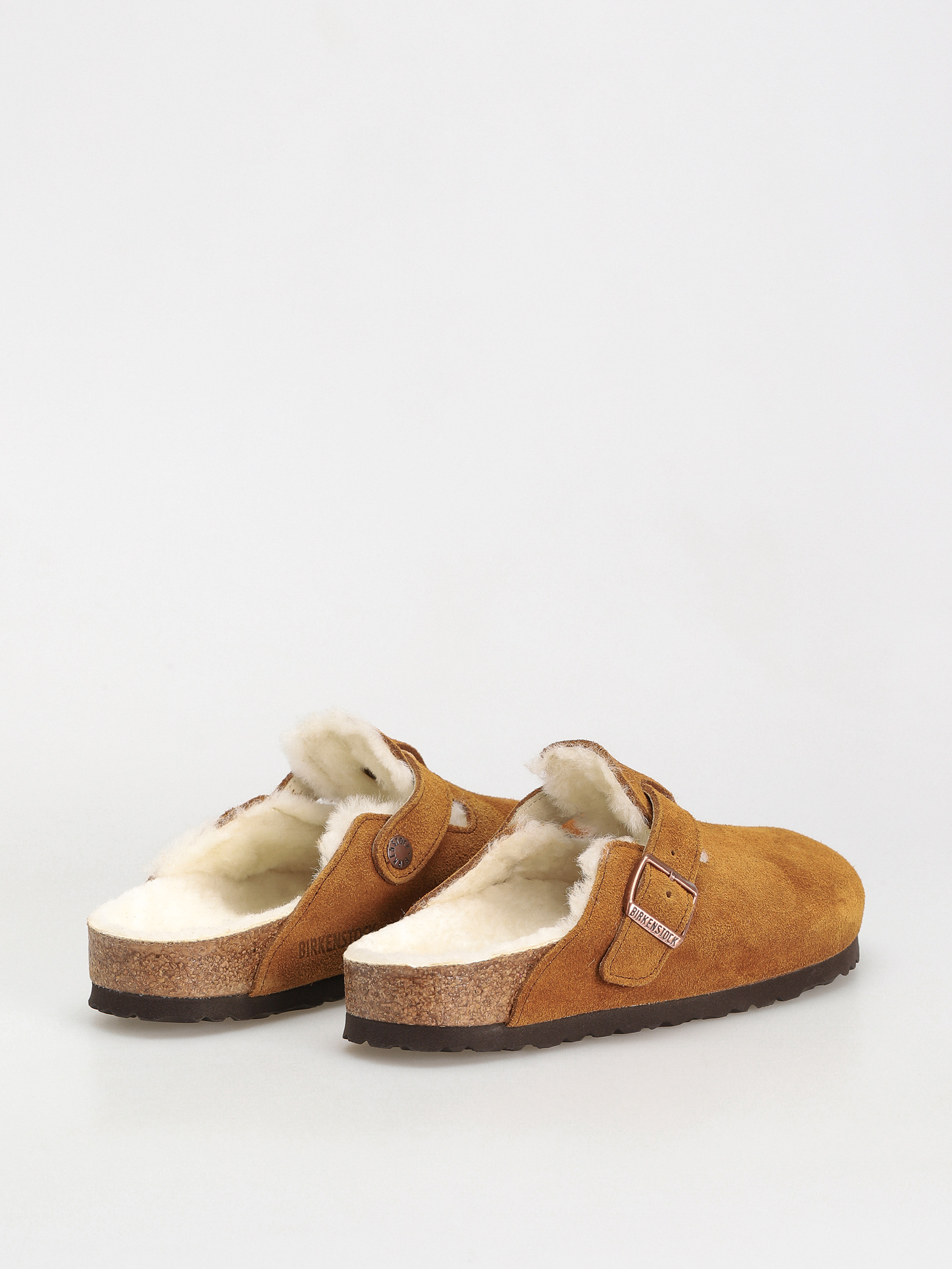 Plážovky Birkenstock Boston Suede Leather Narrow Wmn (mink)