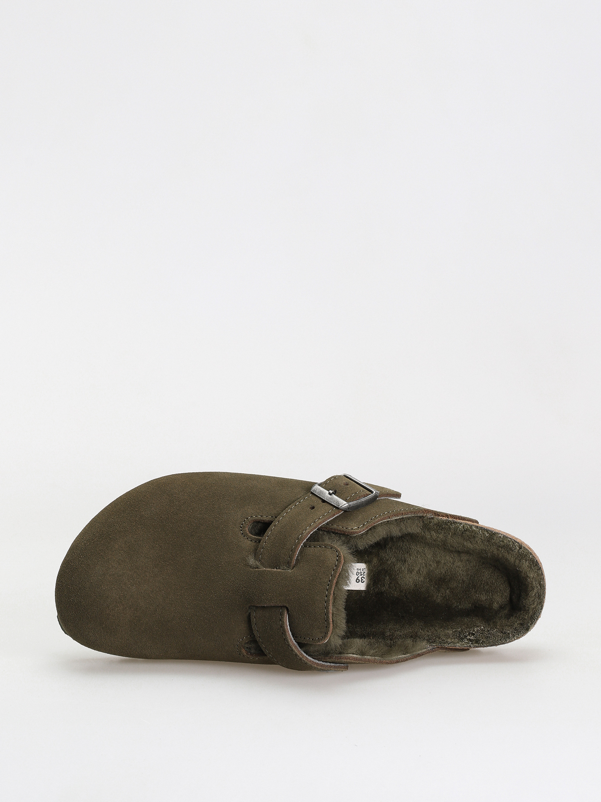 Plážovky Birkenstock Boston Suede Leather Narrow Wmn (thyme)