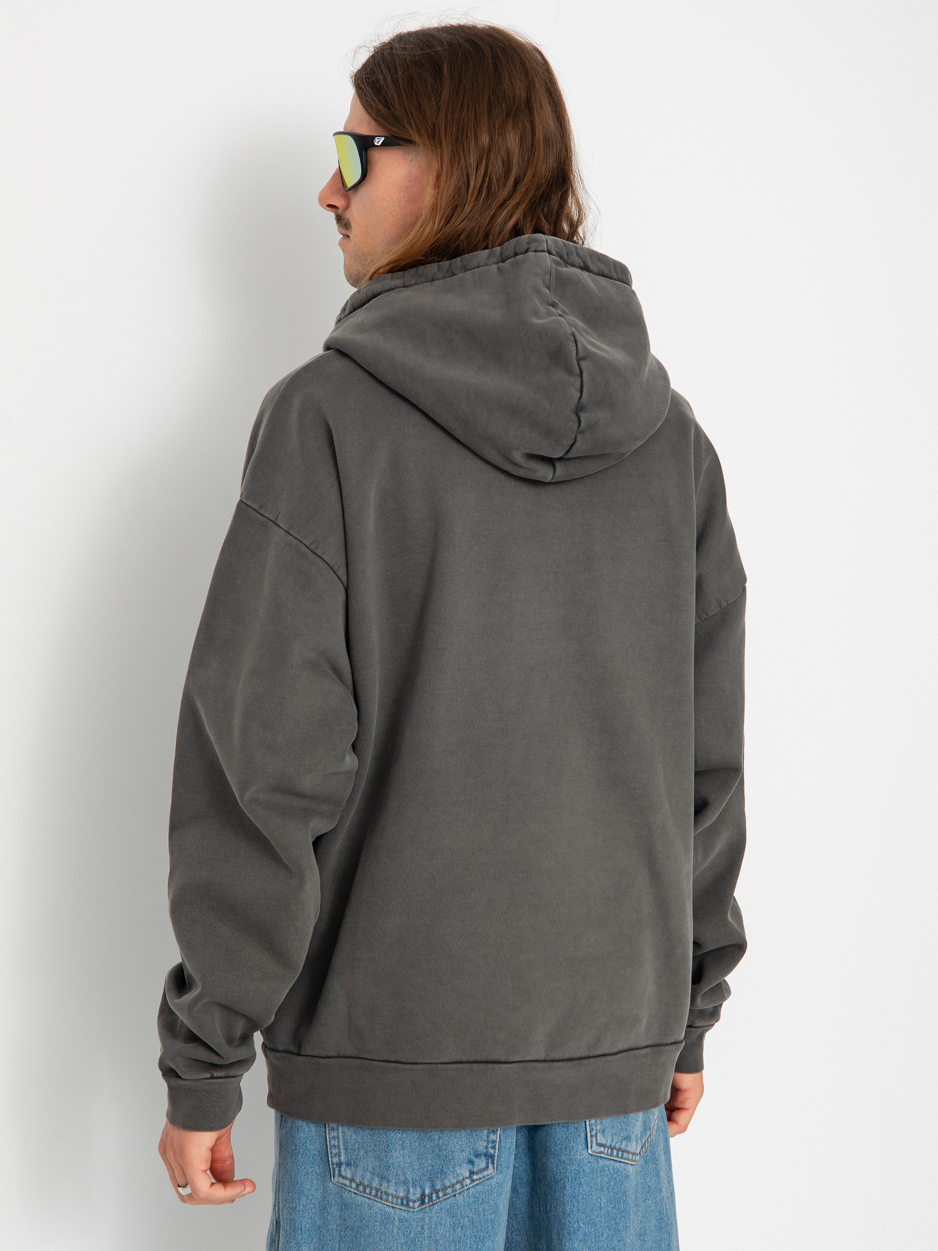 Mikina s kapucí OBEY Lowercase Pigment HD (pigment digital black)