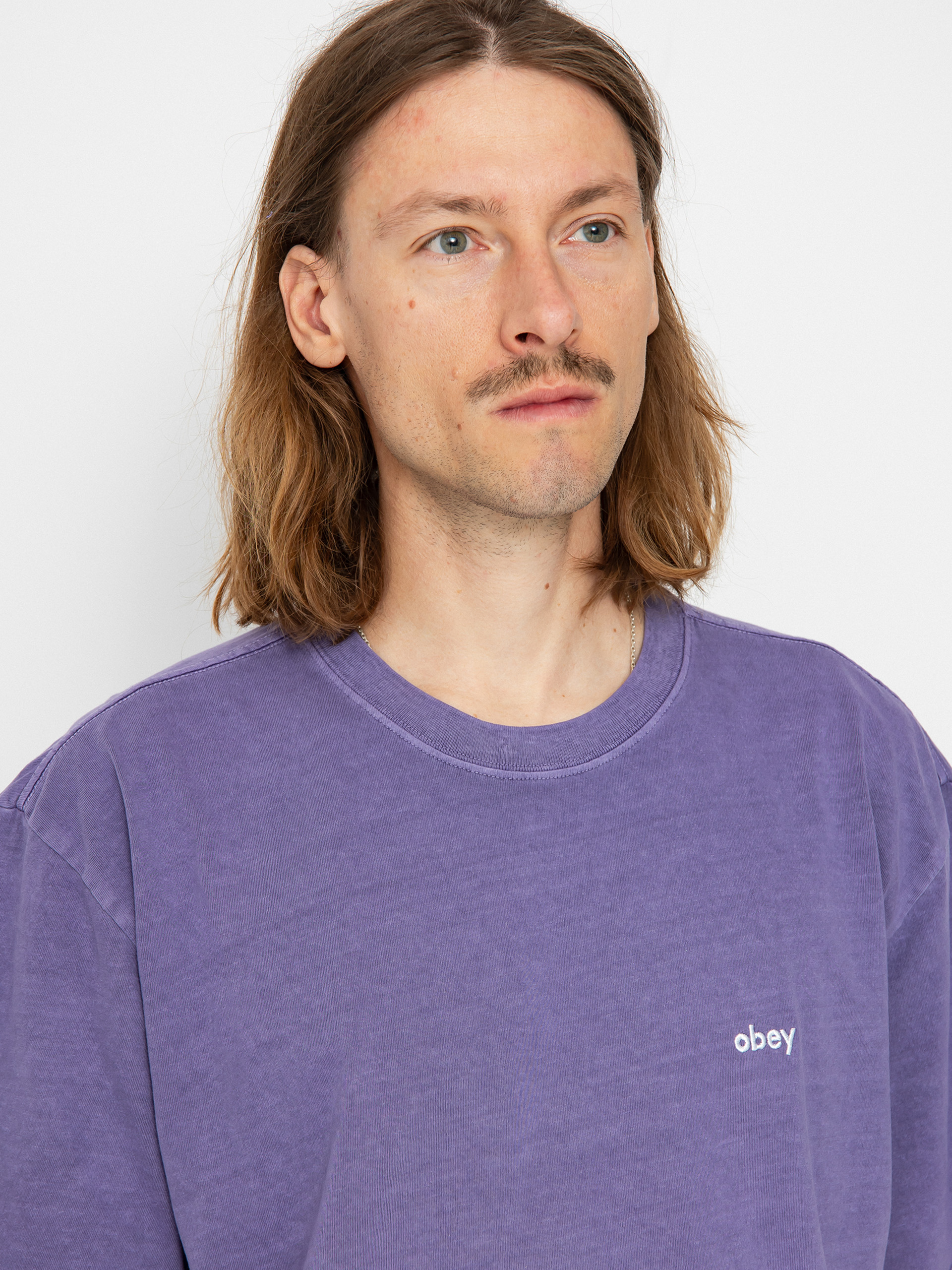 Tričko OBEY Lowercase Pigment (pigment passion flower)