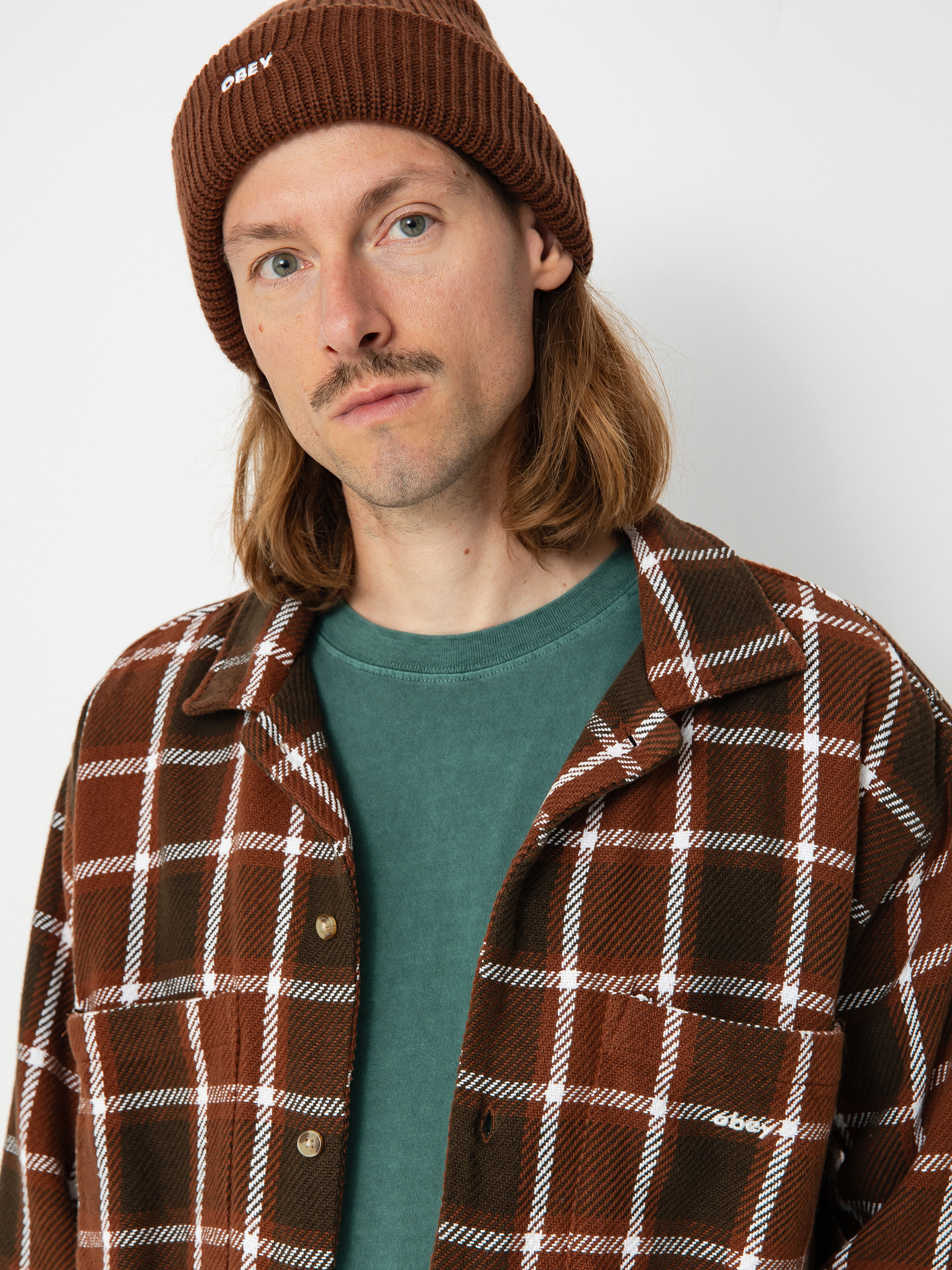 Košile OBEY Bigwig Plaid (sepia multi)