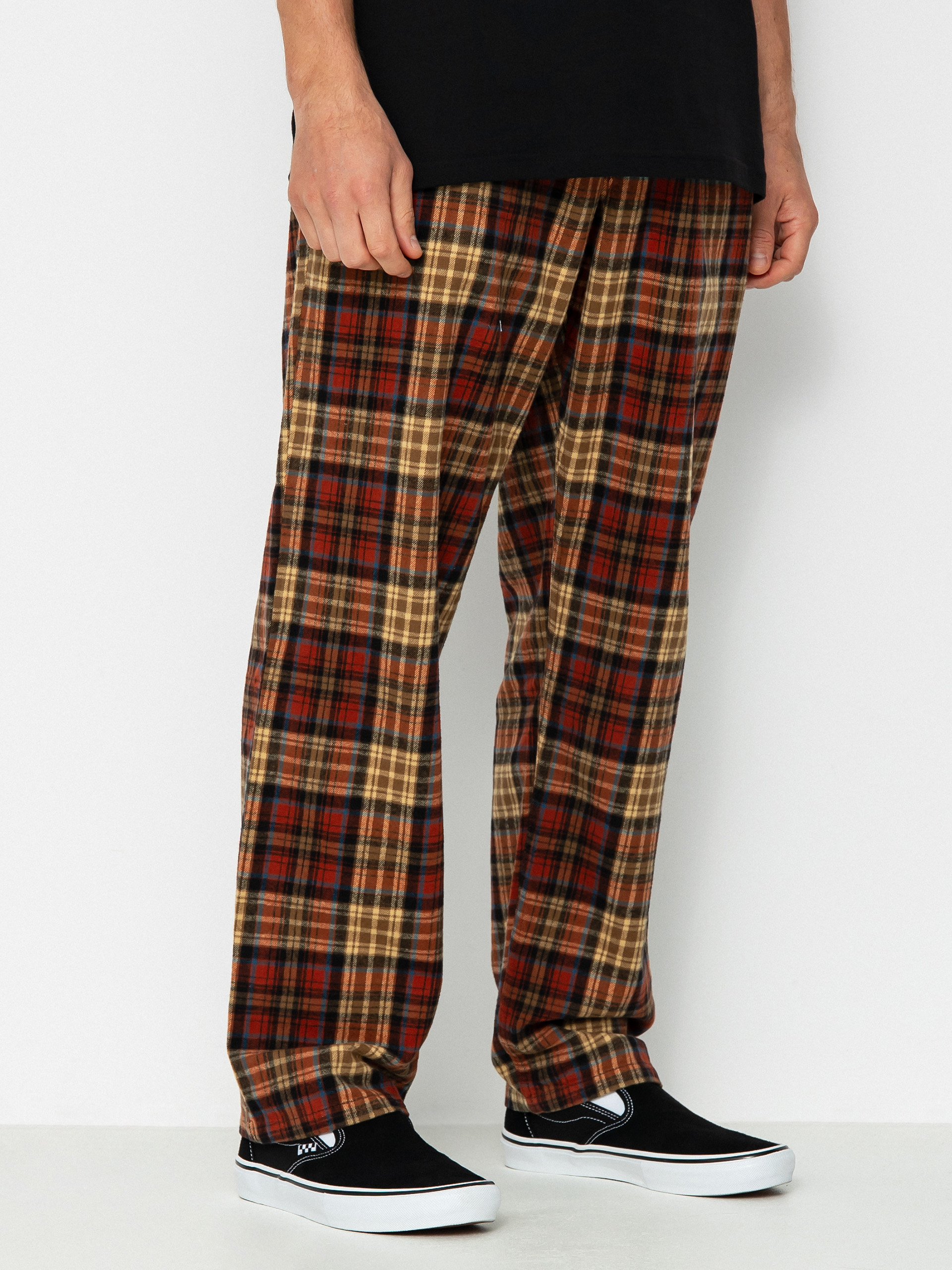 Kalhoty Vans Range Loose Tapered Flannel (taos taupe/burnt henna)