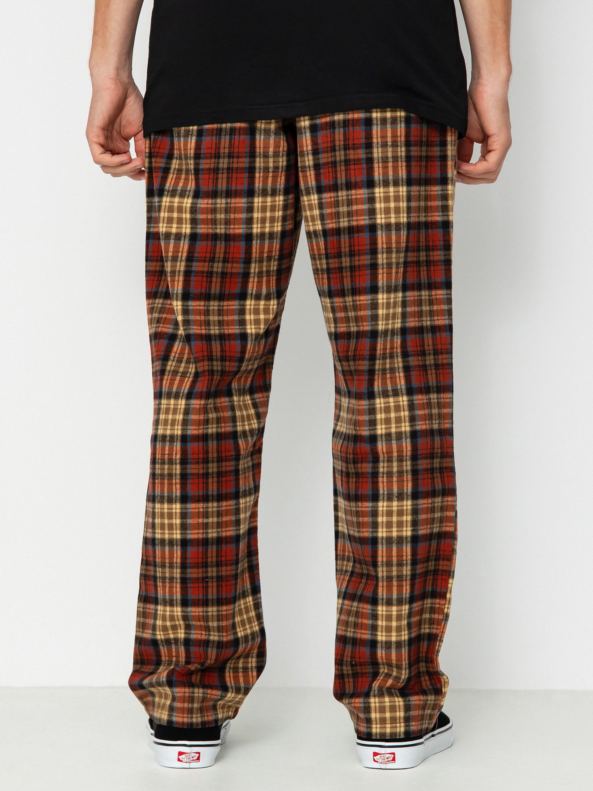 Kalhoty Vans Range Loose Tapered Flannel (taos taupe/burnt henna)