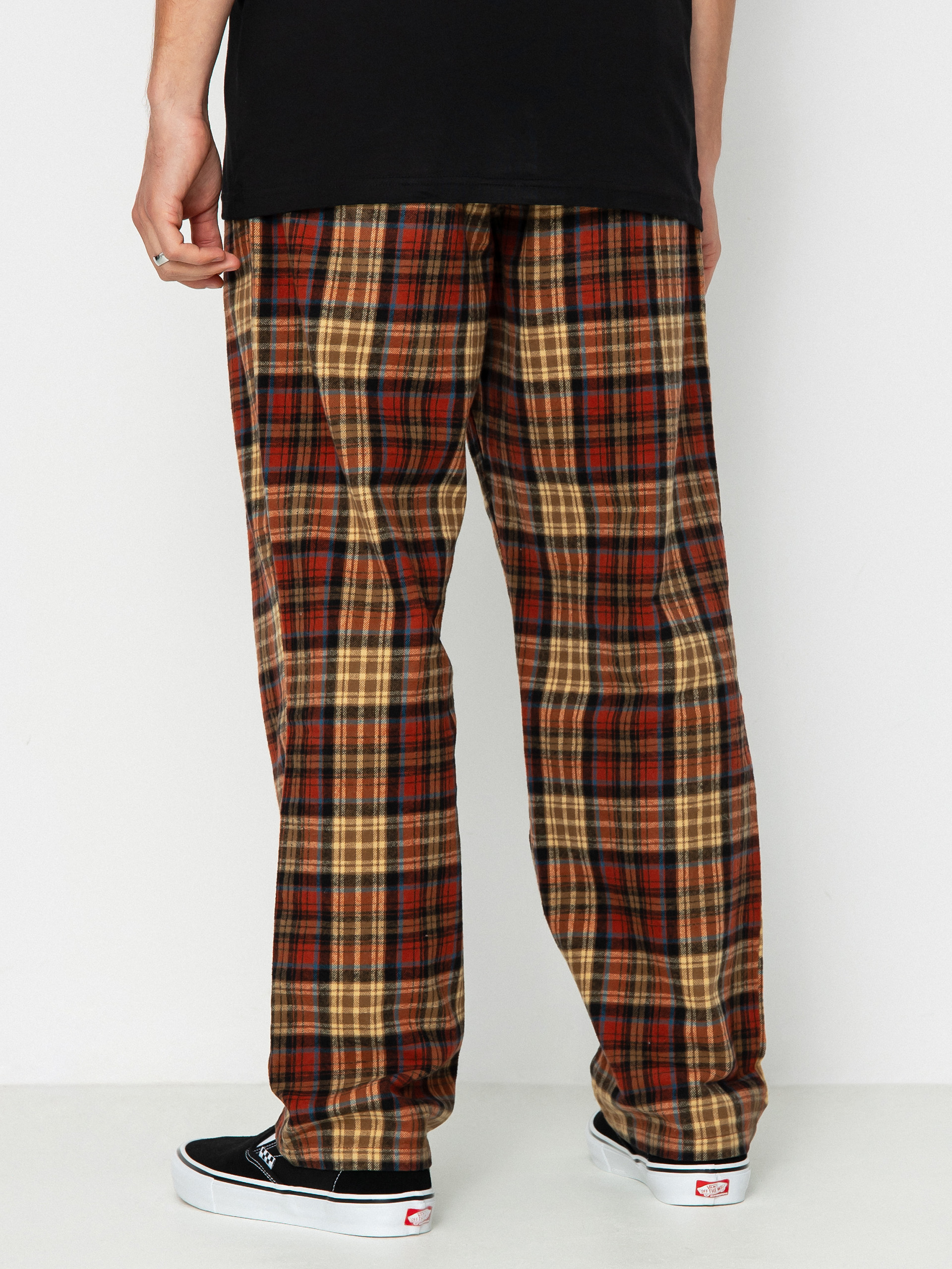 Kalhoty Vans Range Loose Tapered Flannel (taos taupe/burnt henna)