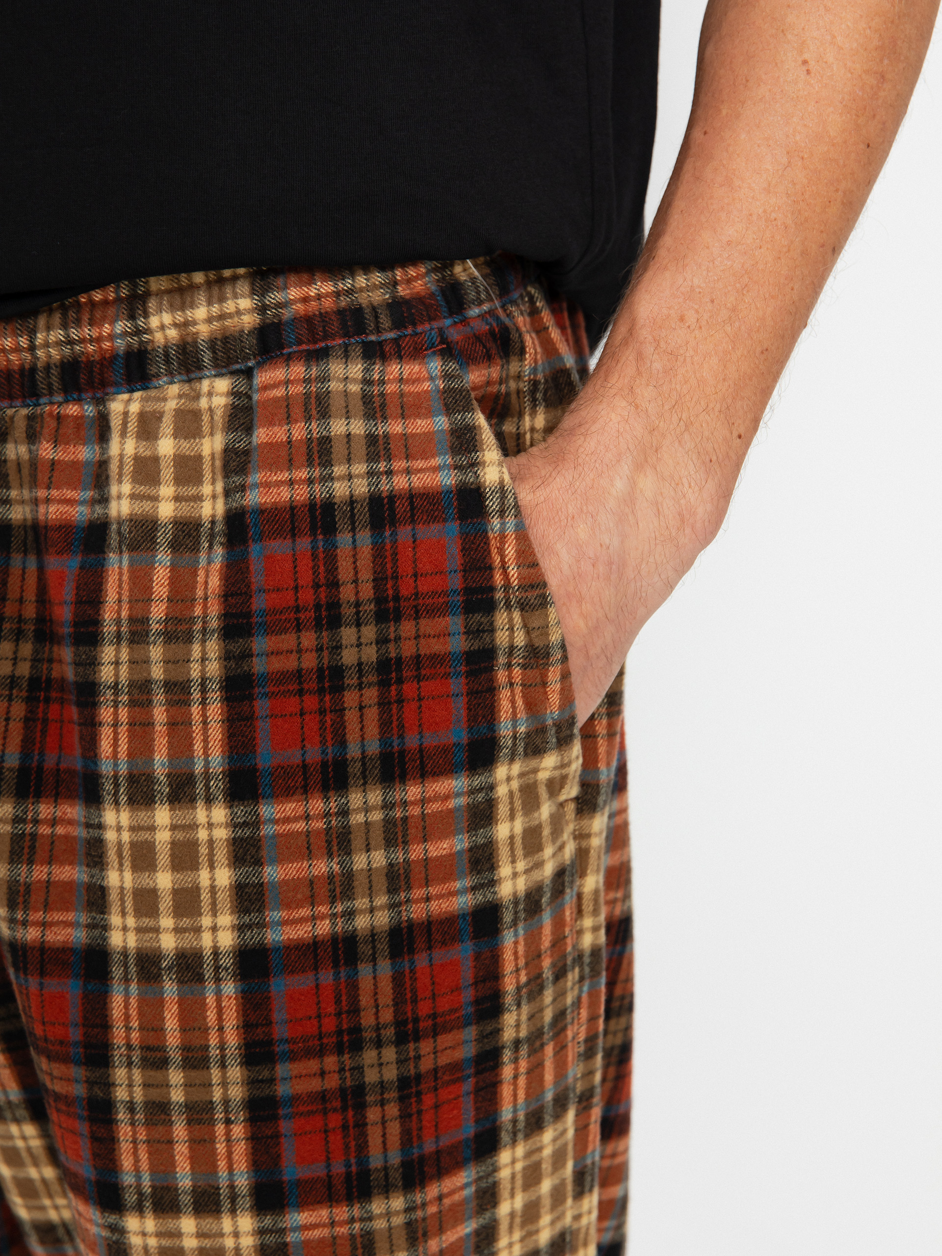 Kalhoty Vans Range Loose Tapered Flannel (taos taupe/burnt henna)