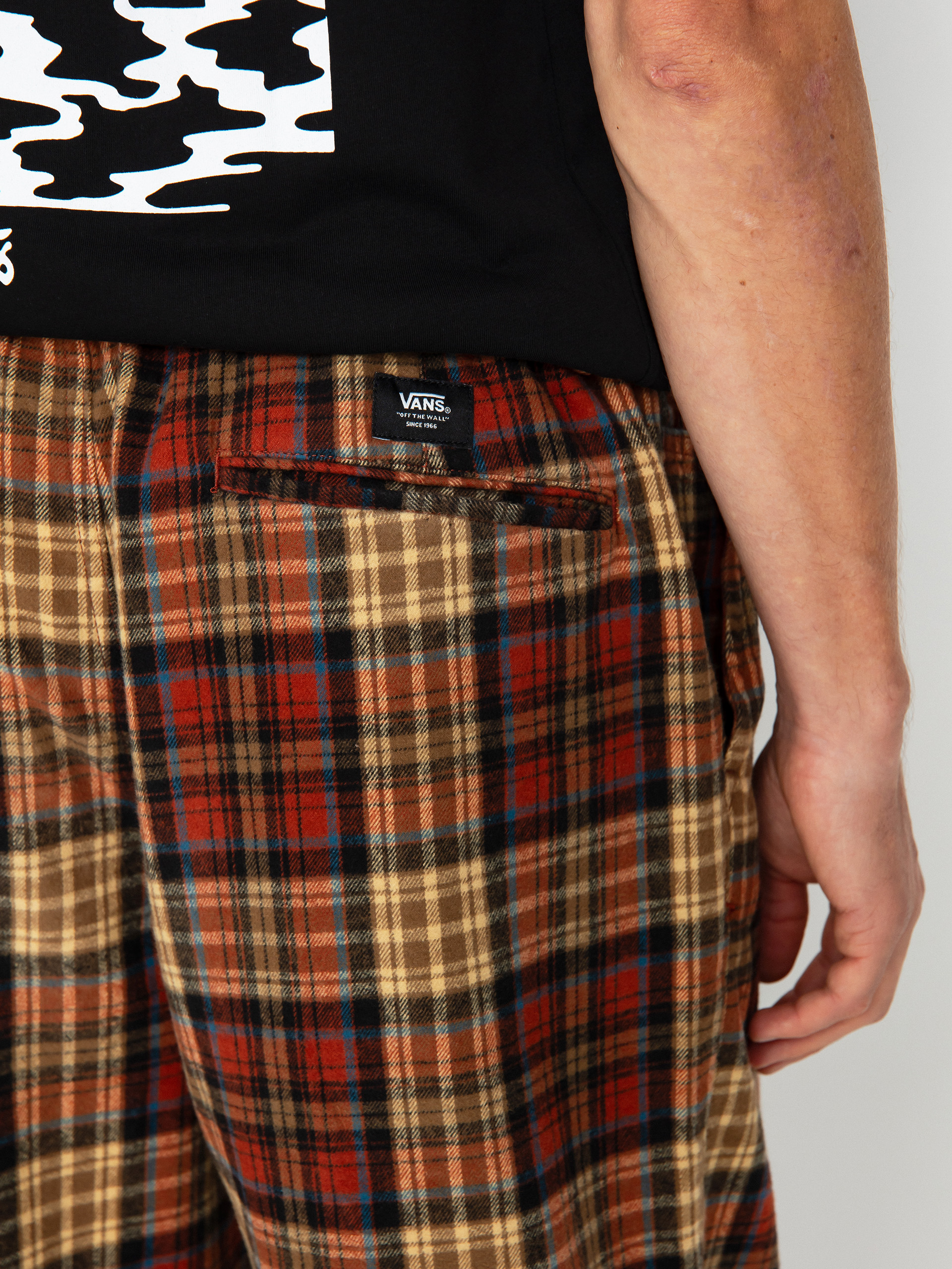 Kalhoty Vans Range Loose Tapered Flannel (taos taupe/burnt henna)