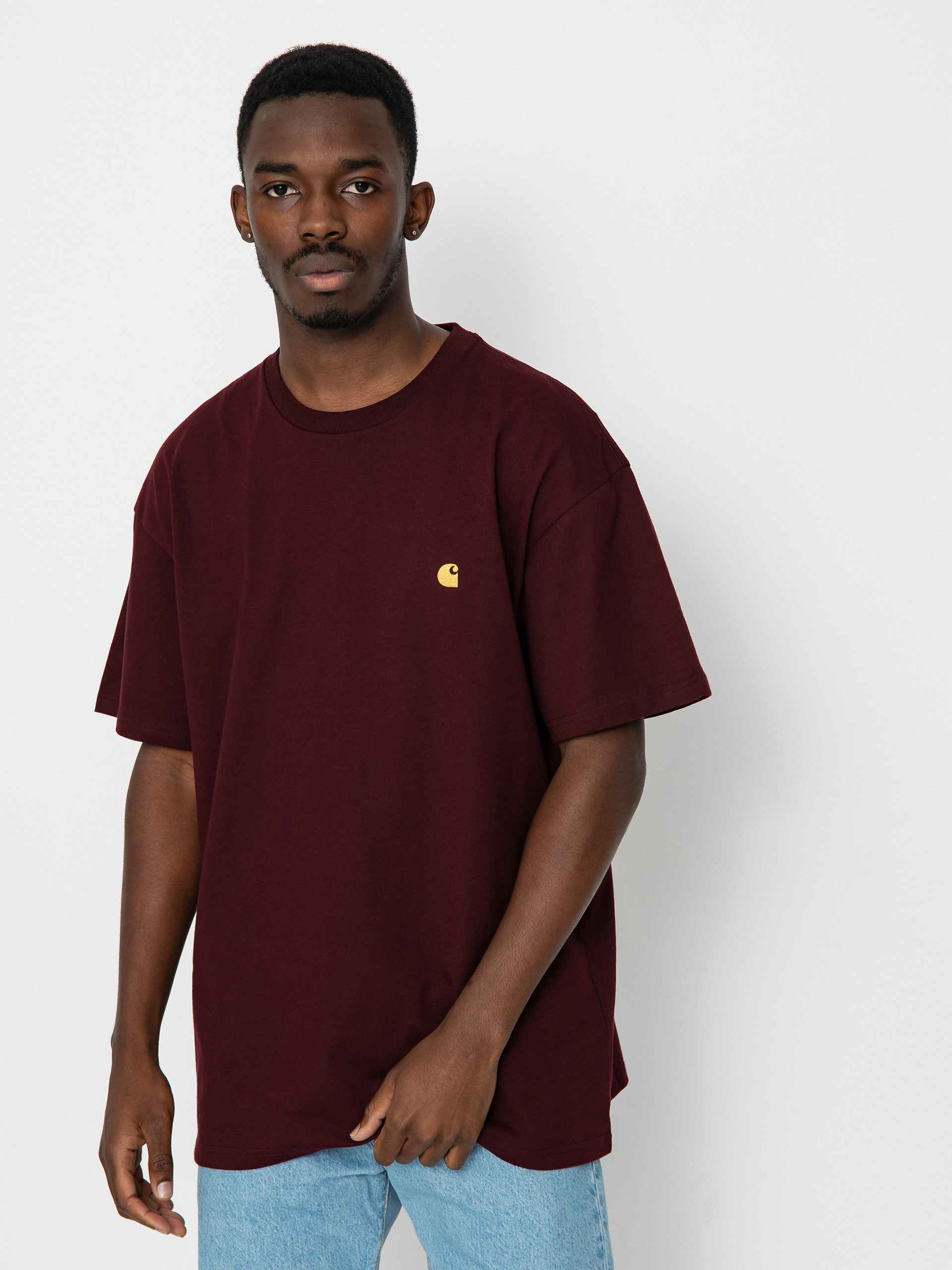 Tričko Carhartt WIP Chase (amarone/gold)