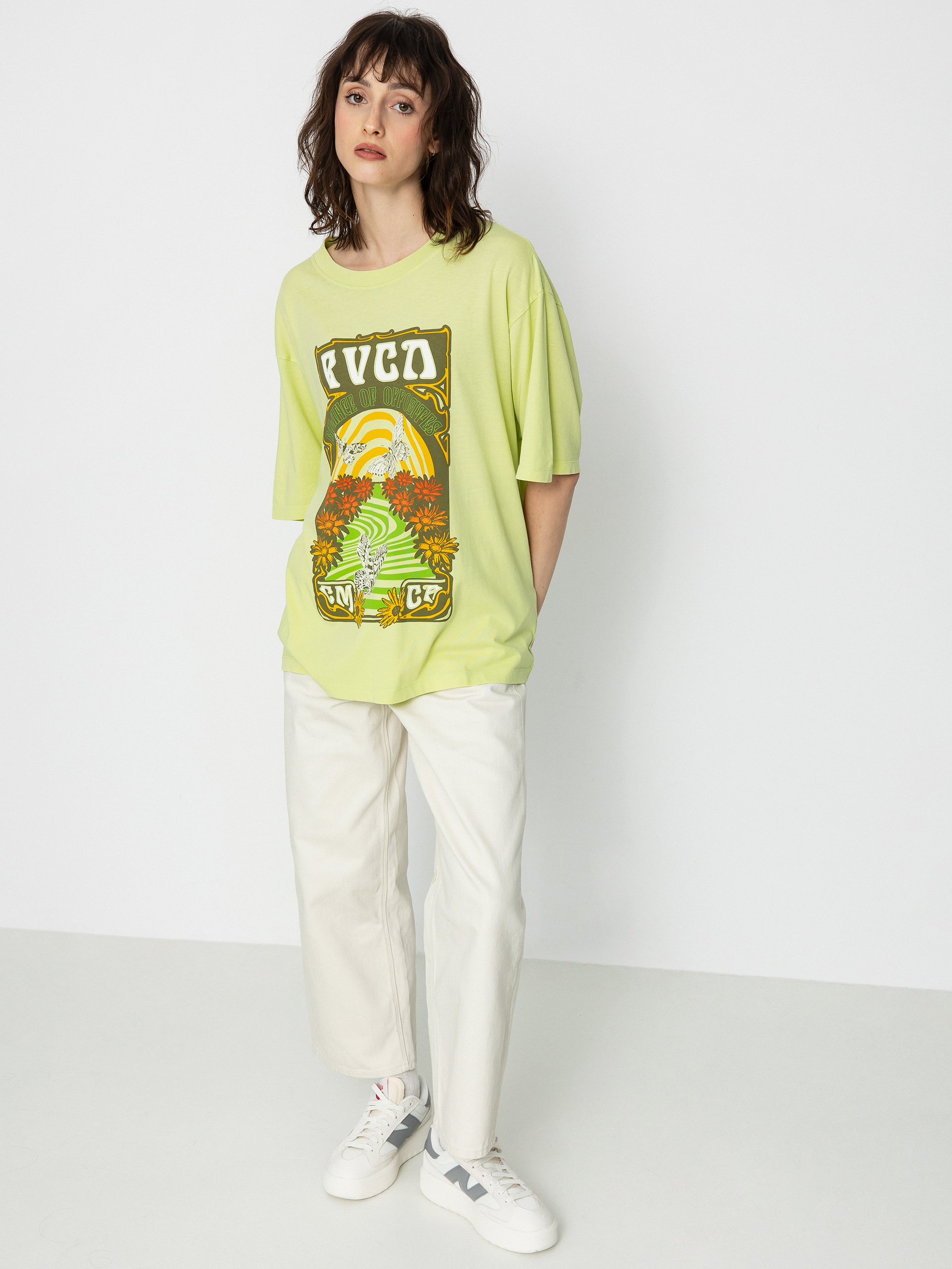 Tričko RVCA Swirl Anyday Wmn (vivid chartreuse/solid)