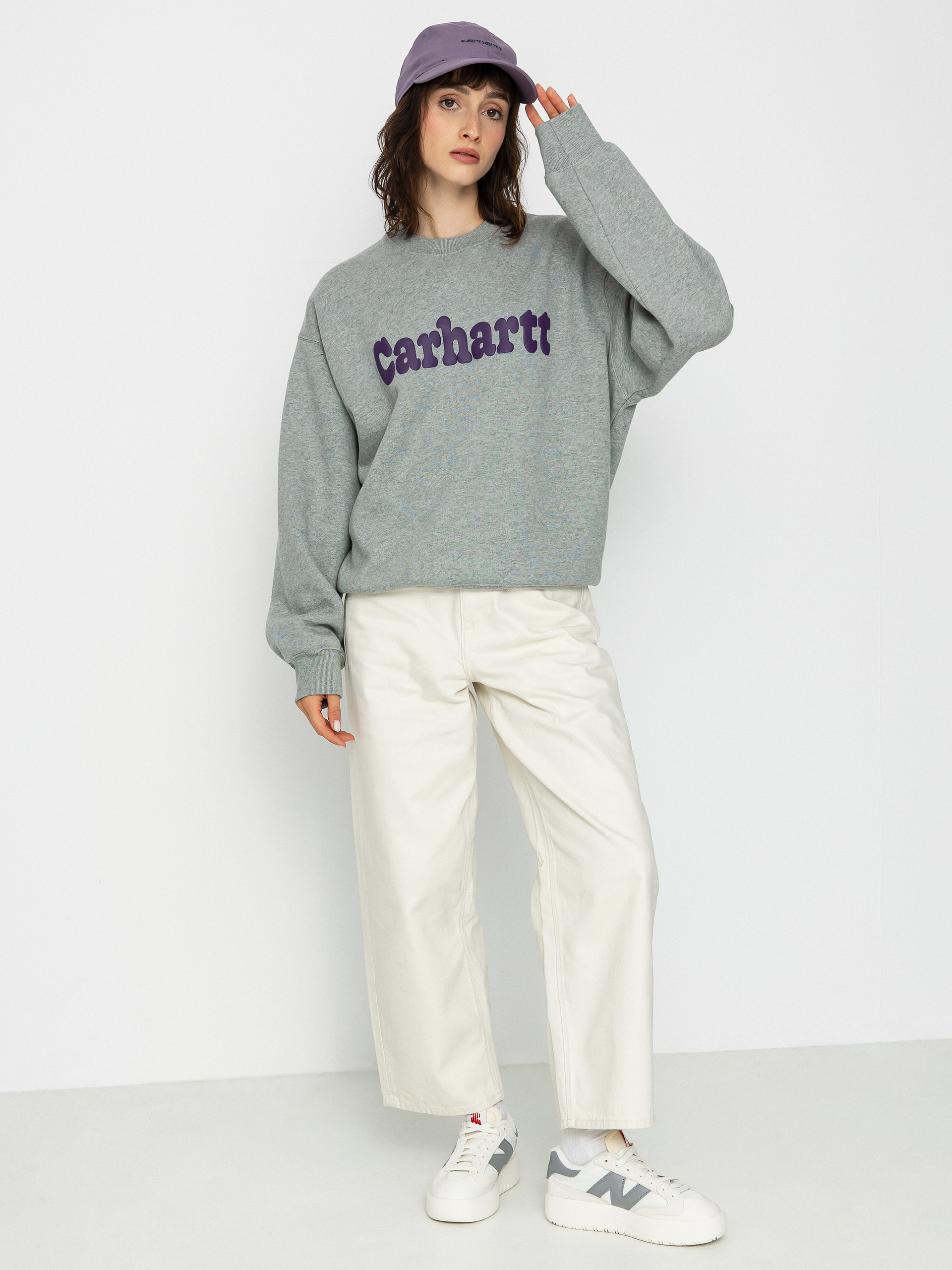 Mikina Carhartt WIP Bubbles Wmn (grey heather/cassis)