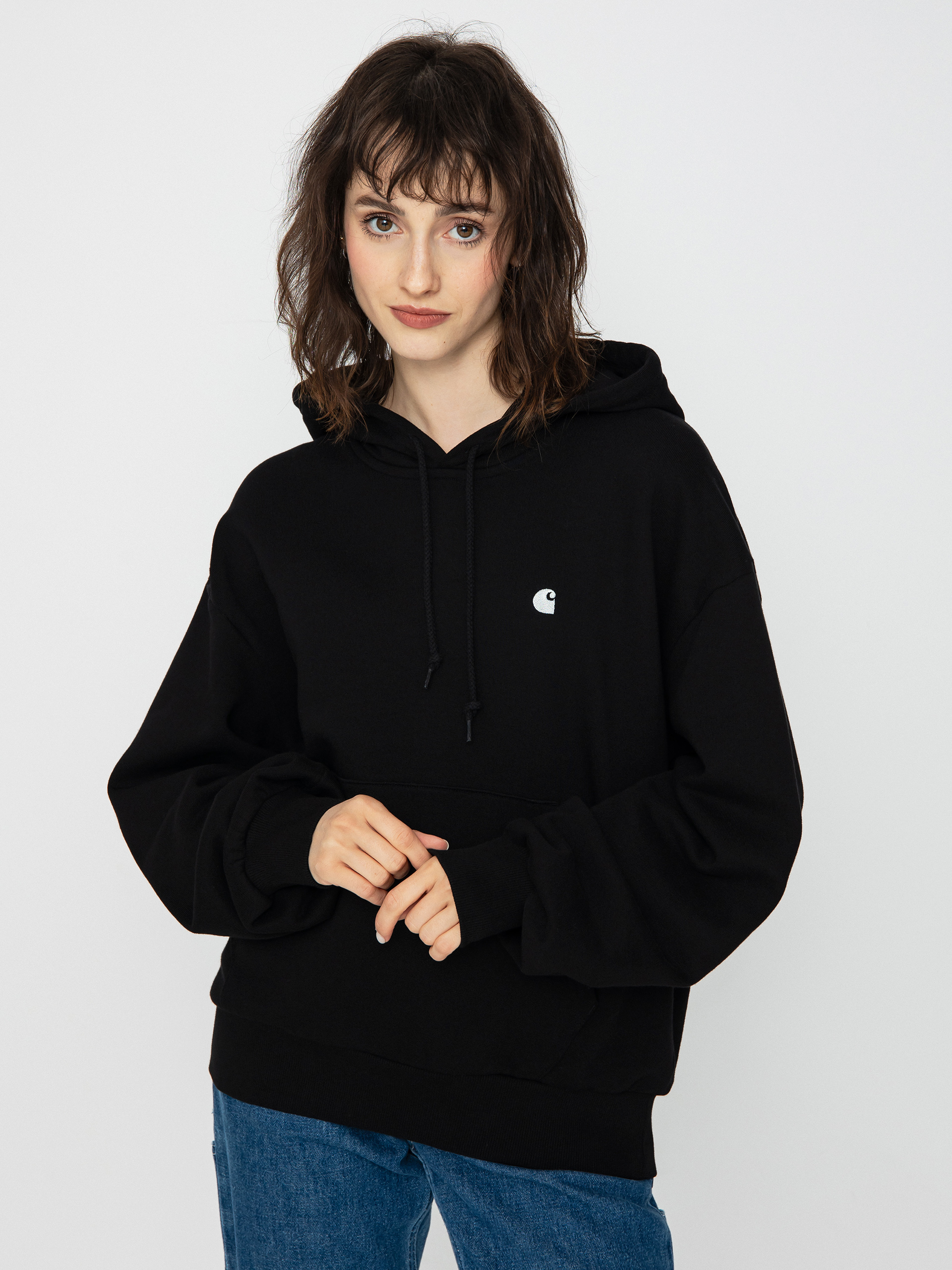 Mikina s kapucí Carhartt WIP Casey HD Wmn (black/silver)