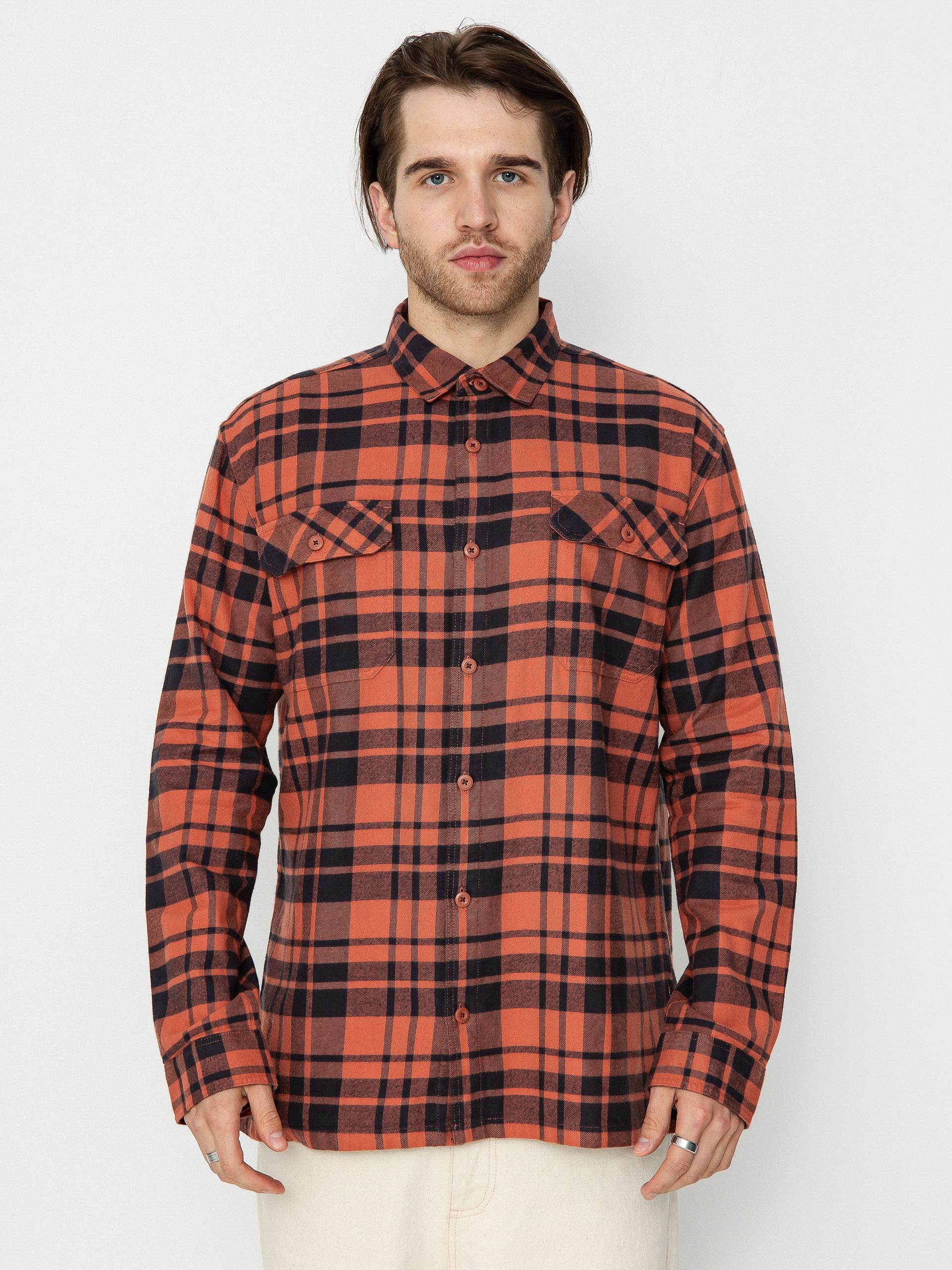 Košile Patagonia Organic Cotton Fjord Flannel (ice caps/burl red)