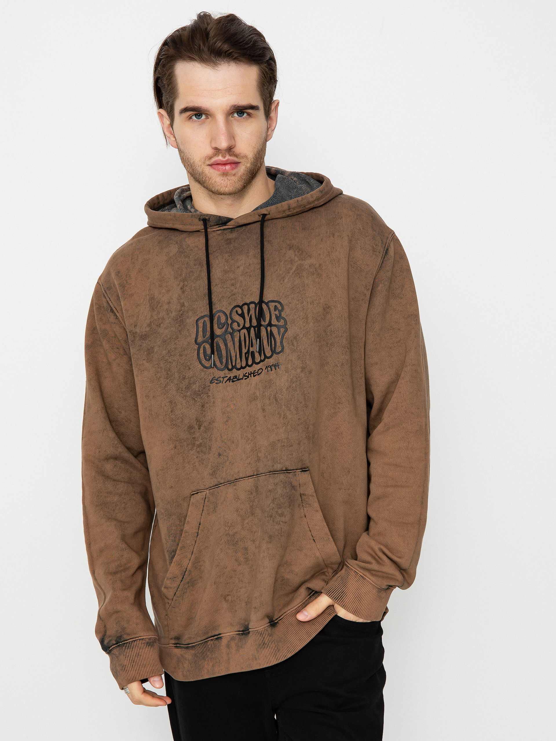 Mikina s kapucí DC Contour HD (bison storm wash)