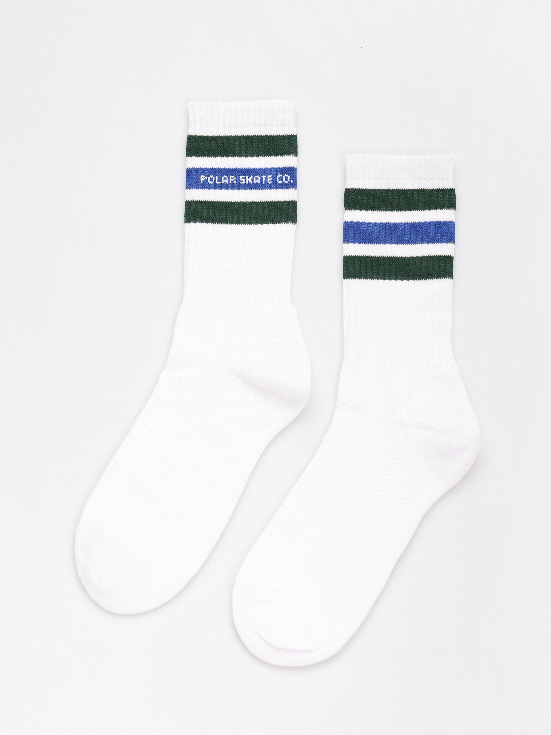 Ponožky Polar Skate Fat Stripe (white/green/blue)