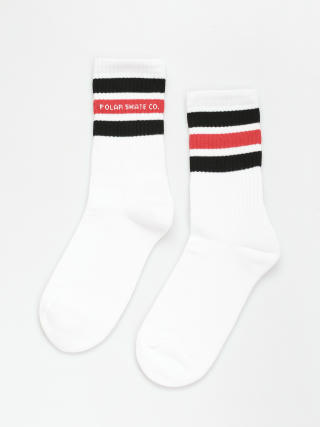 Ponožky Polar Skate Fat Stripe (white/black/red)