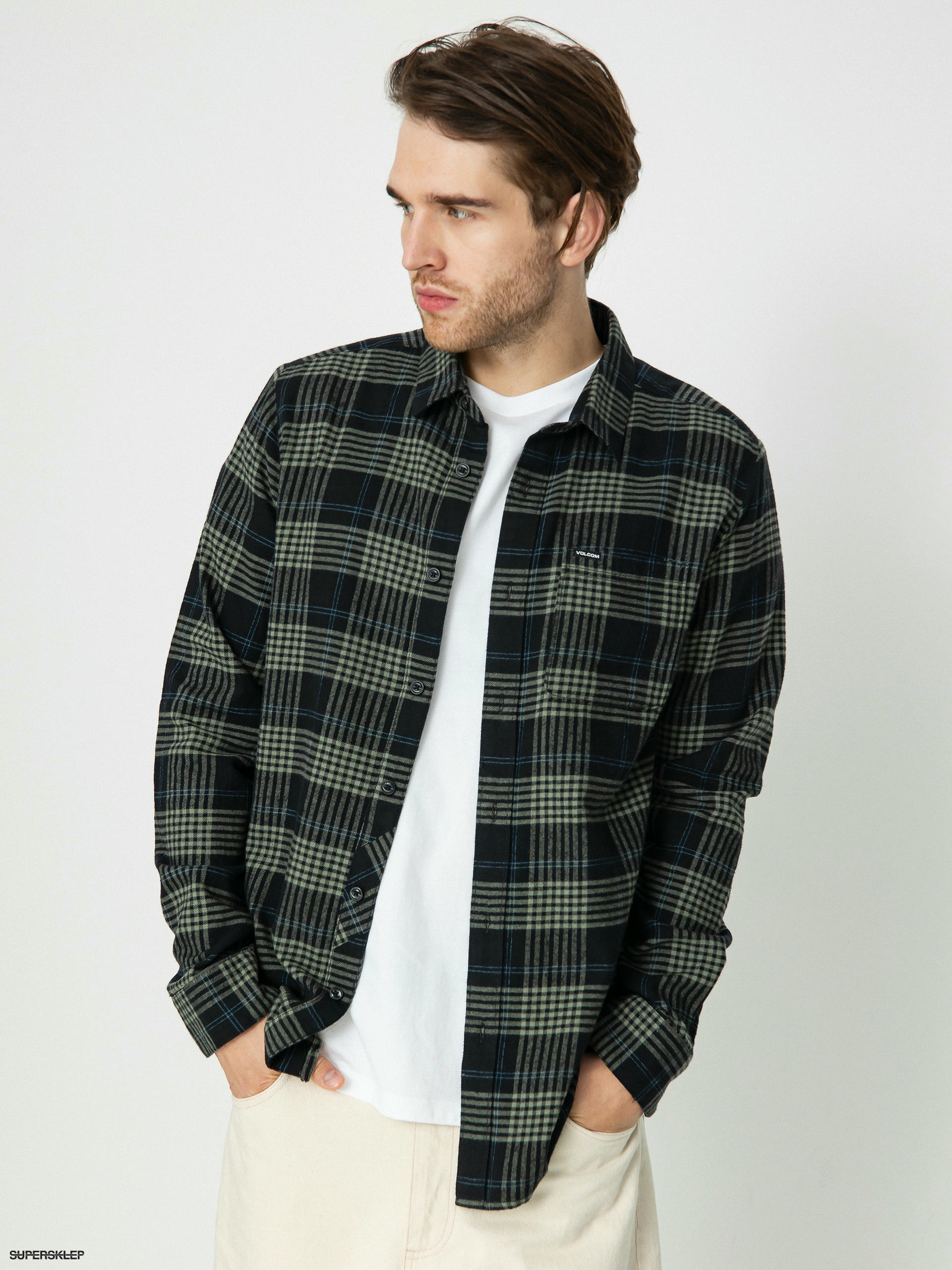 Košile Volcom Caden Plaid Ls (black)