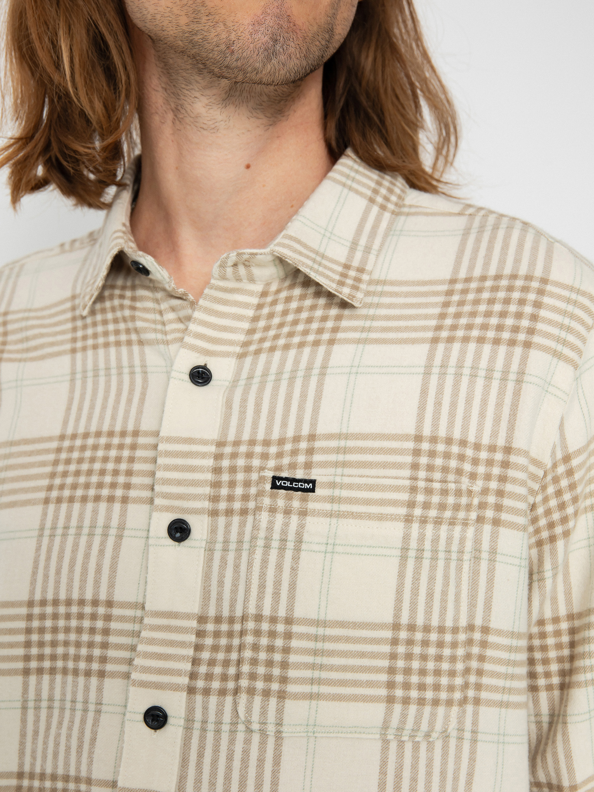 Košile Volcom Caden Plaid Ls (dirty white)