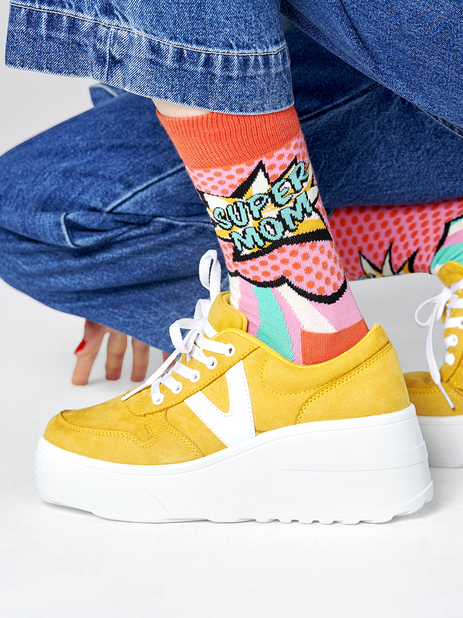 Ponožky Happy Socks Super Mom (pink)