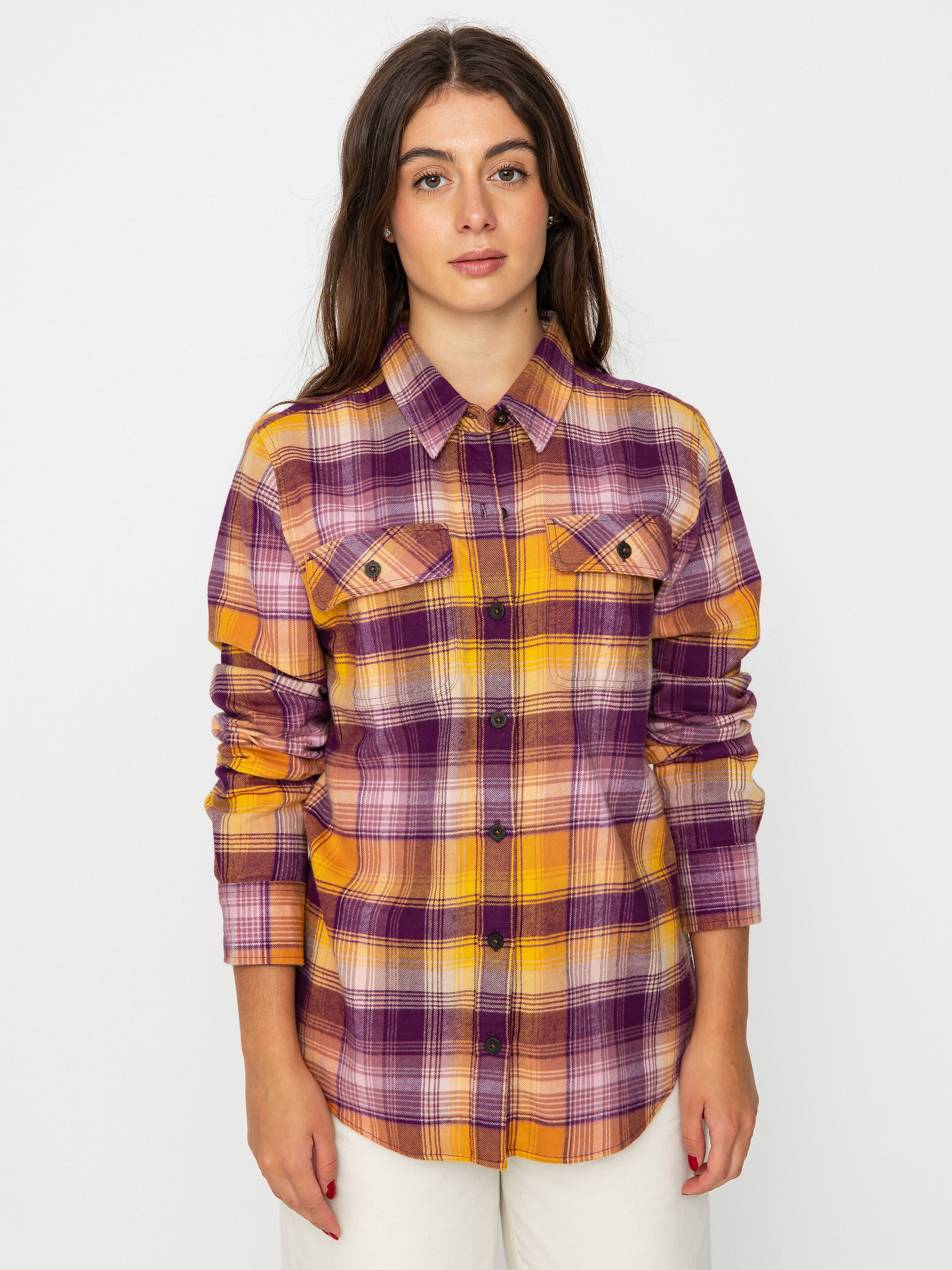 Košile Patagonia Organic Cotton MW Fjord Flannel Wmn (sun rays/night plum)