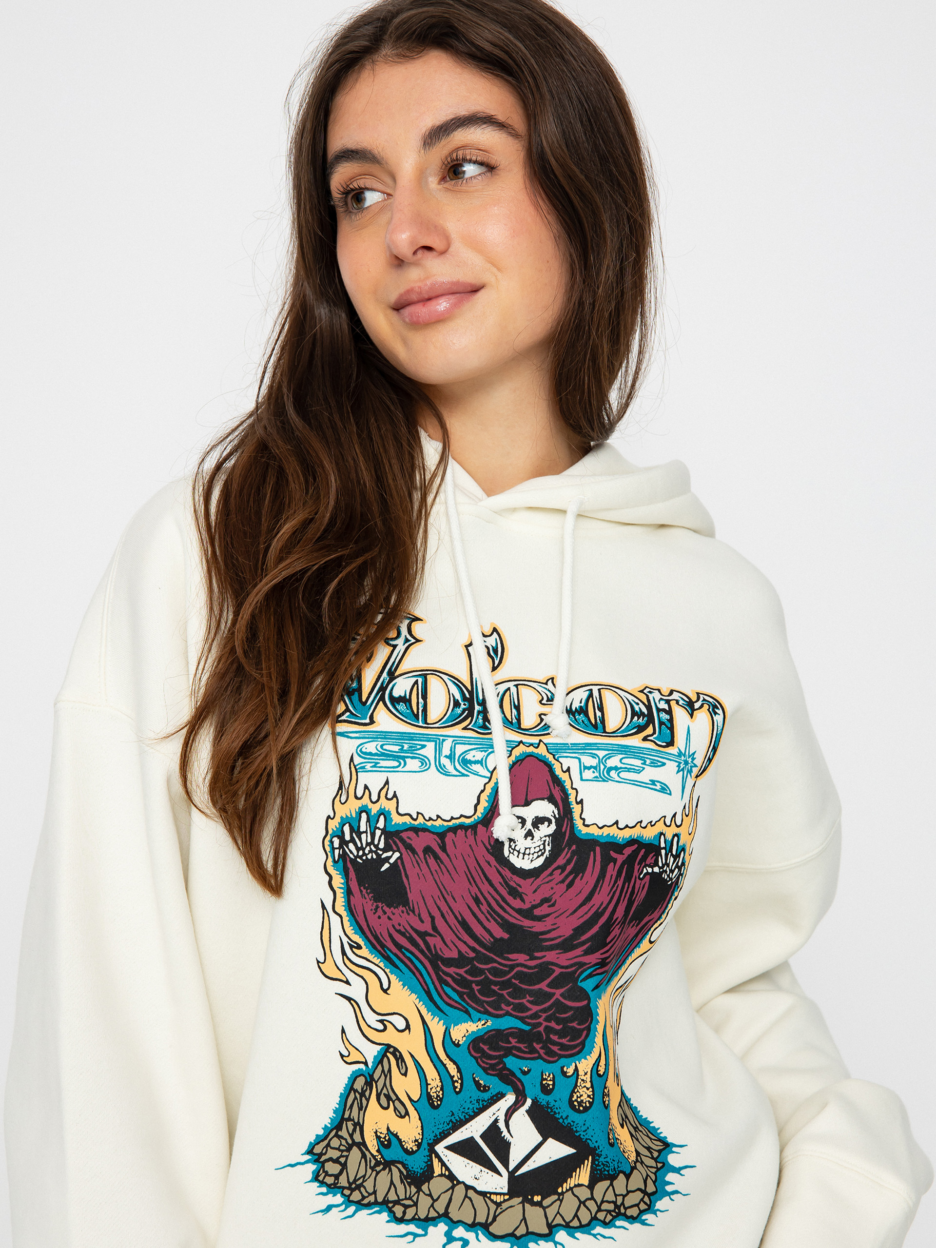 Mikina s kapucí Volcom Tripstone HD Wmn (star white)