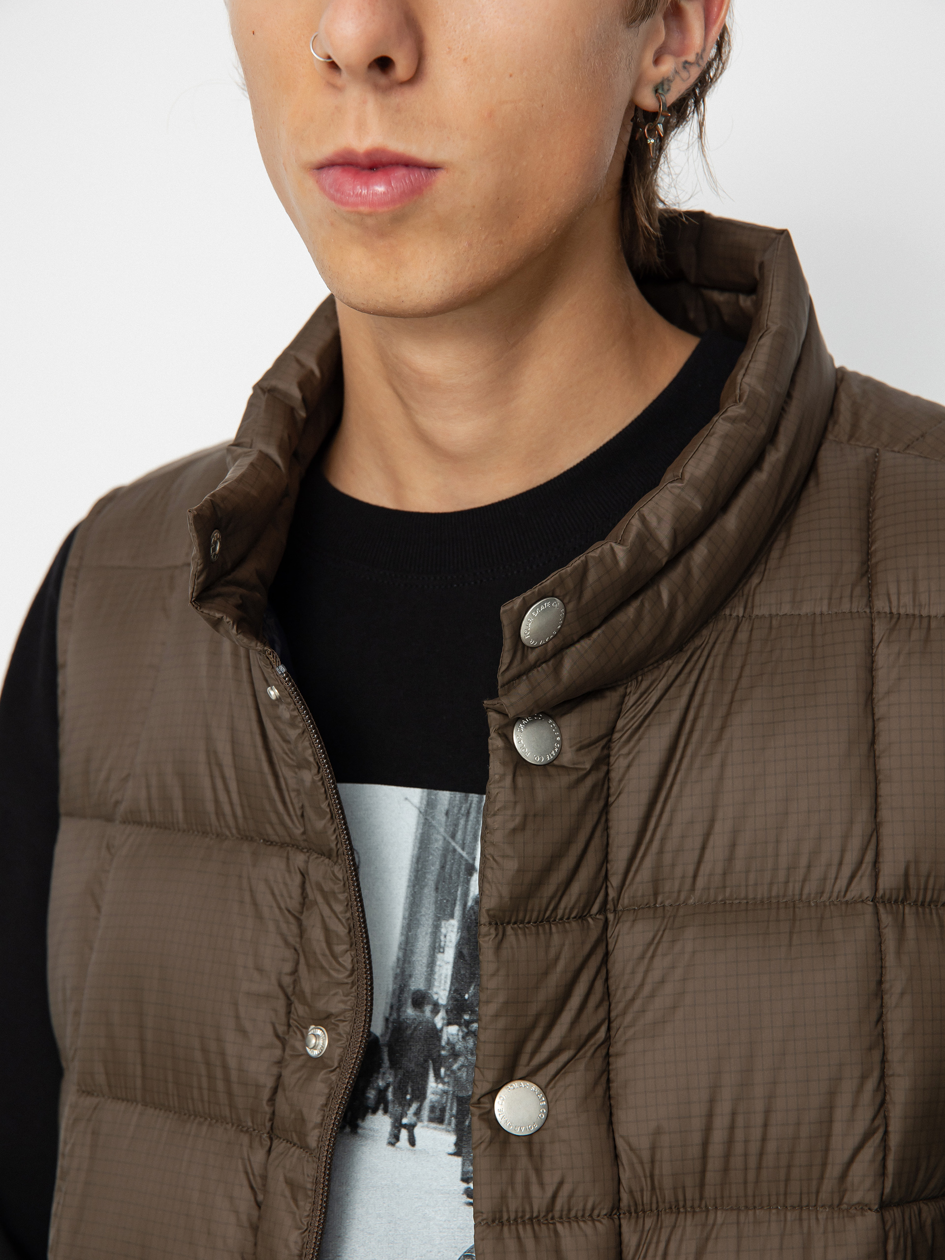 Vesta Polar Skate Lightweight Puffer Vest (brown)