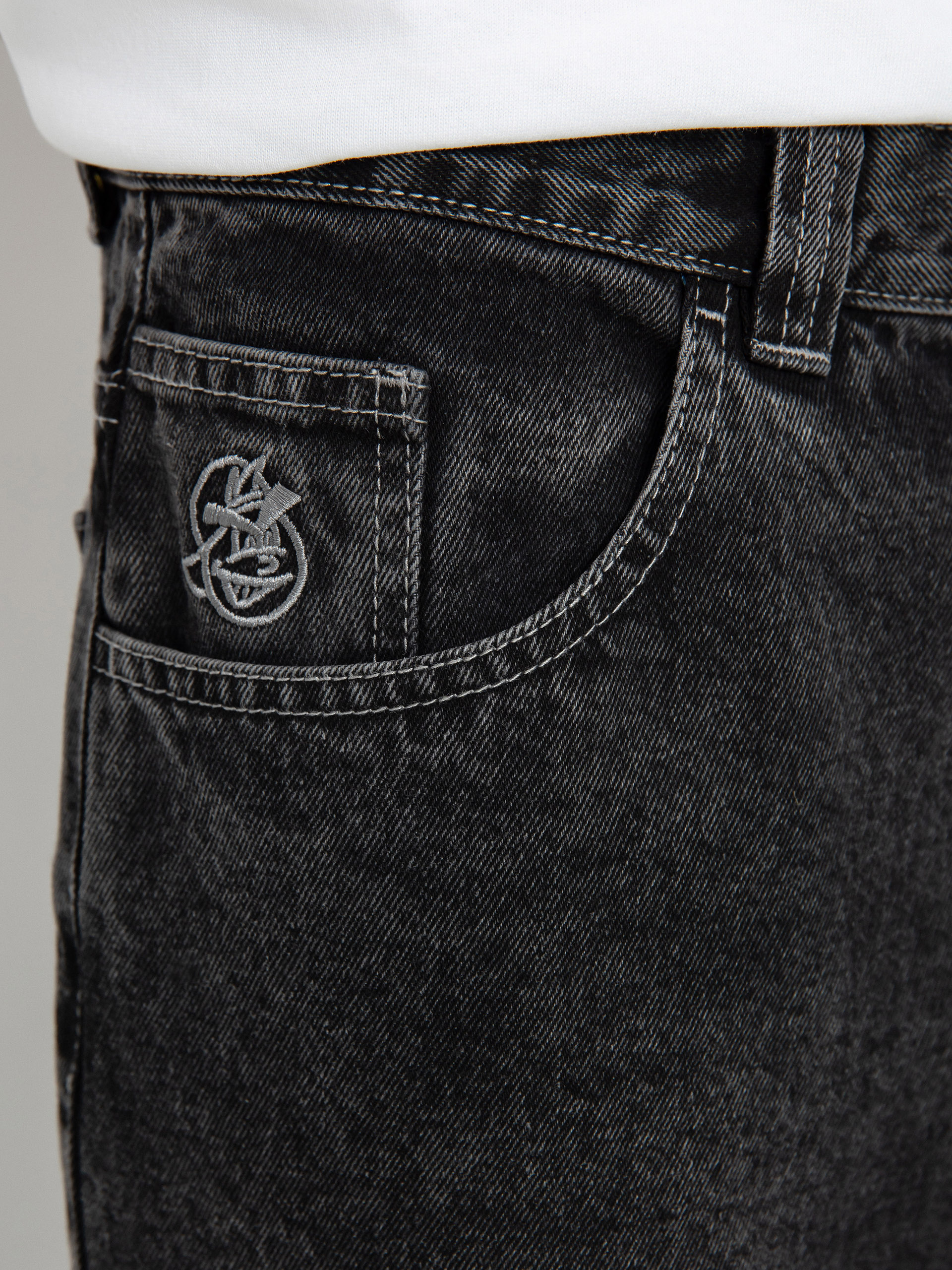 Kalhoty Polar Skate 93! Denim (silver black)