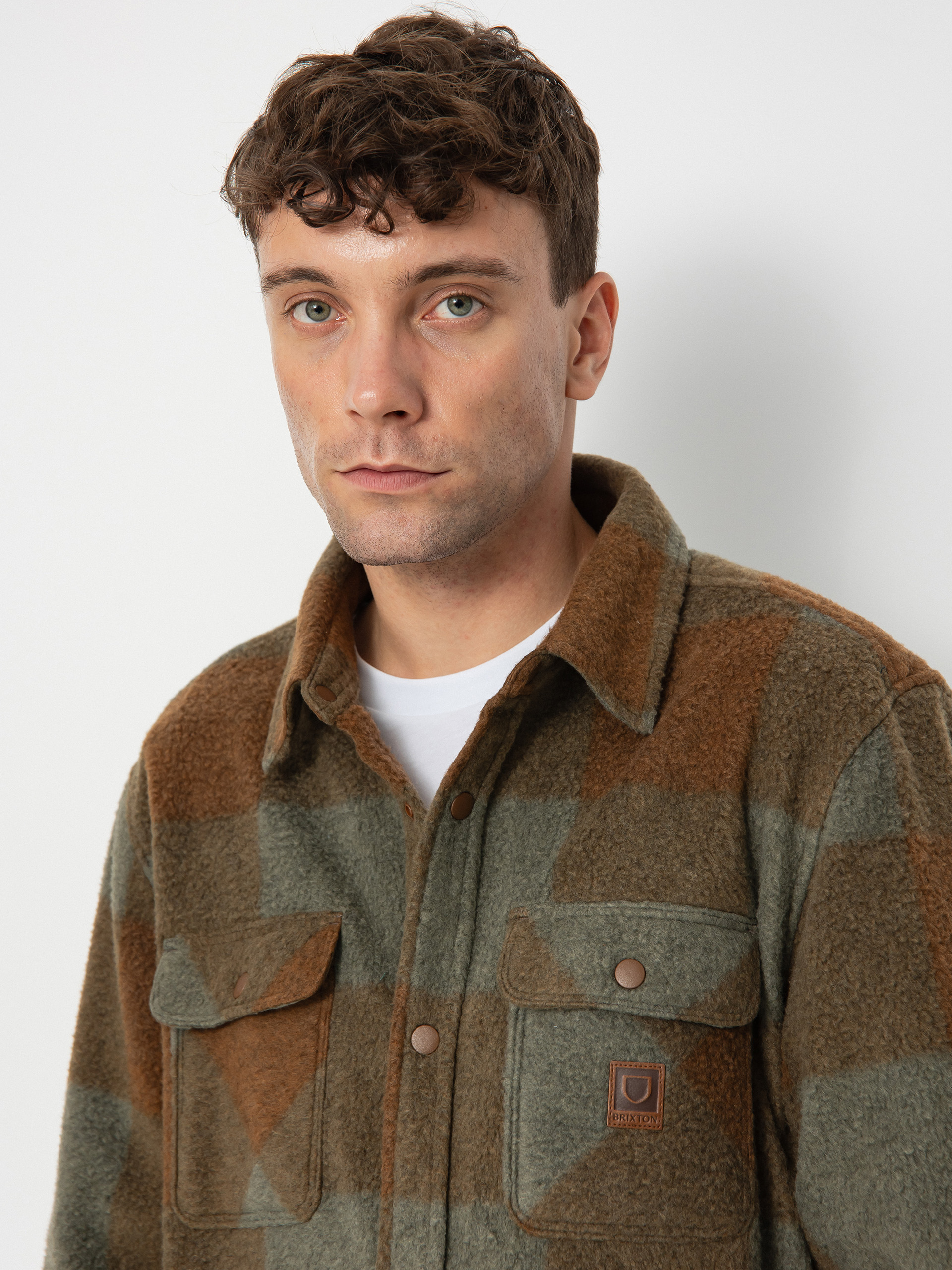 Košile Brixton Bowery Arctic Stretch Ls (bison/olive surplus)