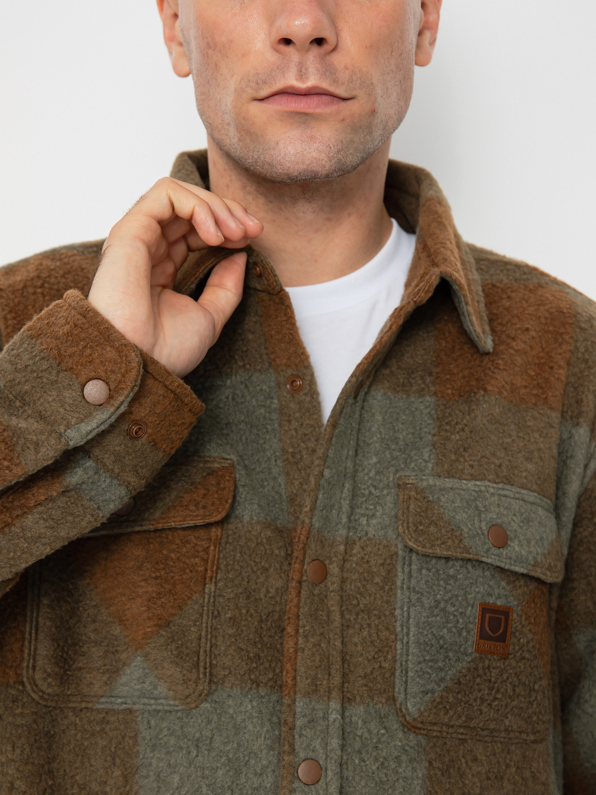 Košile Brixton Bowery Arctic Stretch Ls (bison/olive surplus)