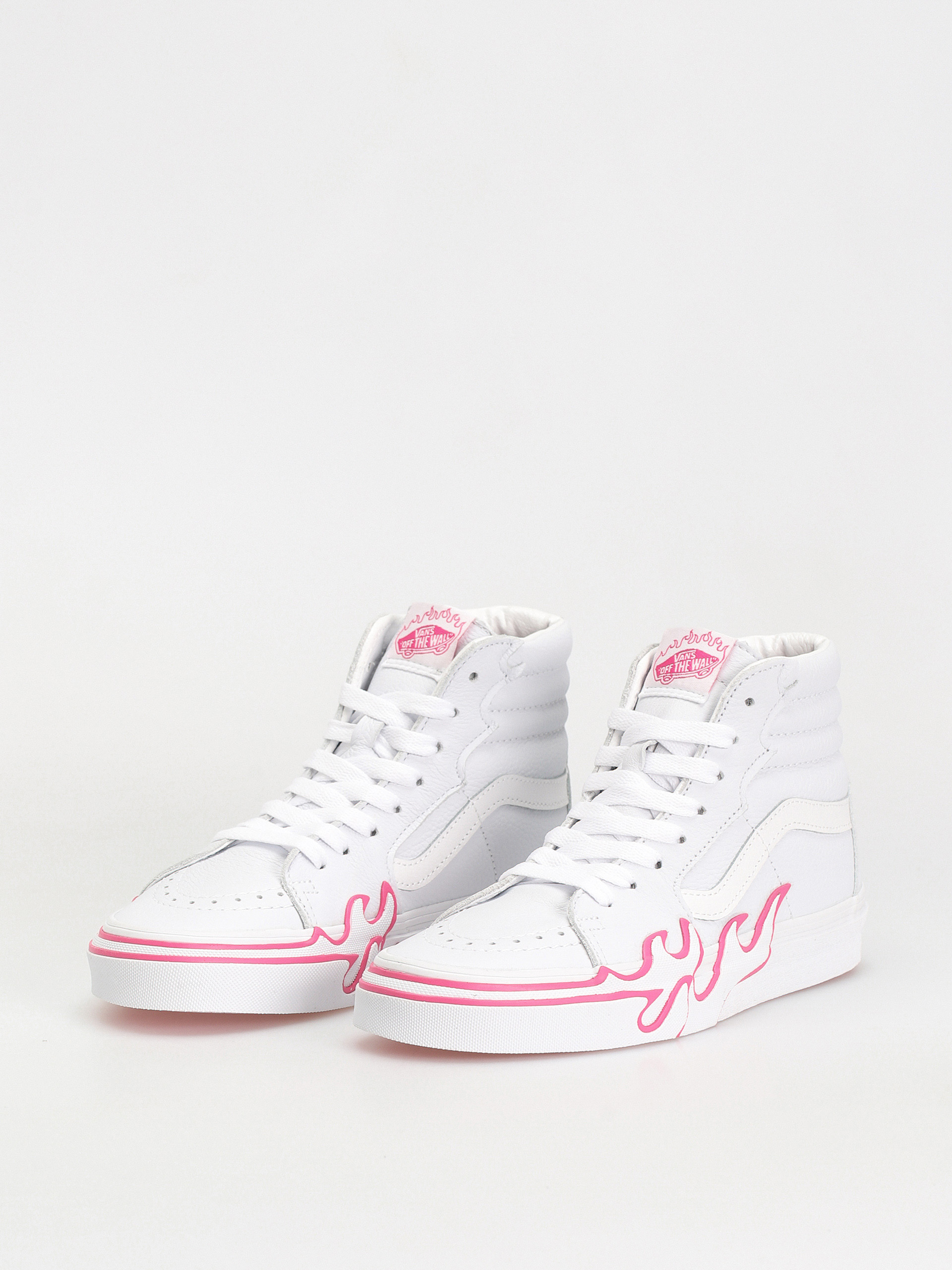 Vans on sale pink flame