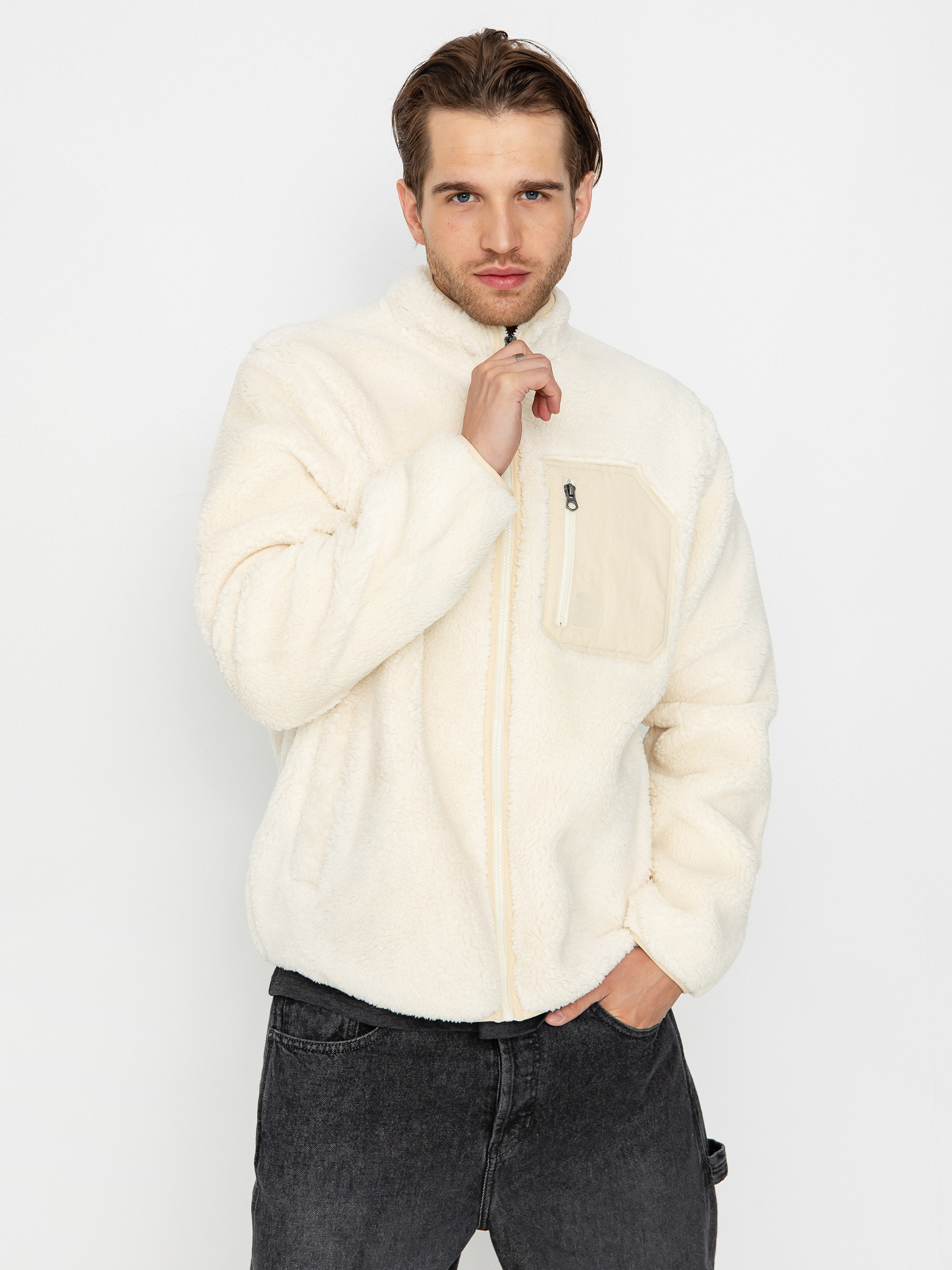 Pánský Mikina s kapucí Volcom Muzzer Fuzzar Zip (dirty white)