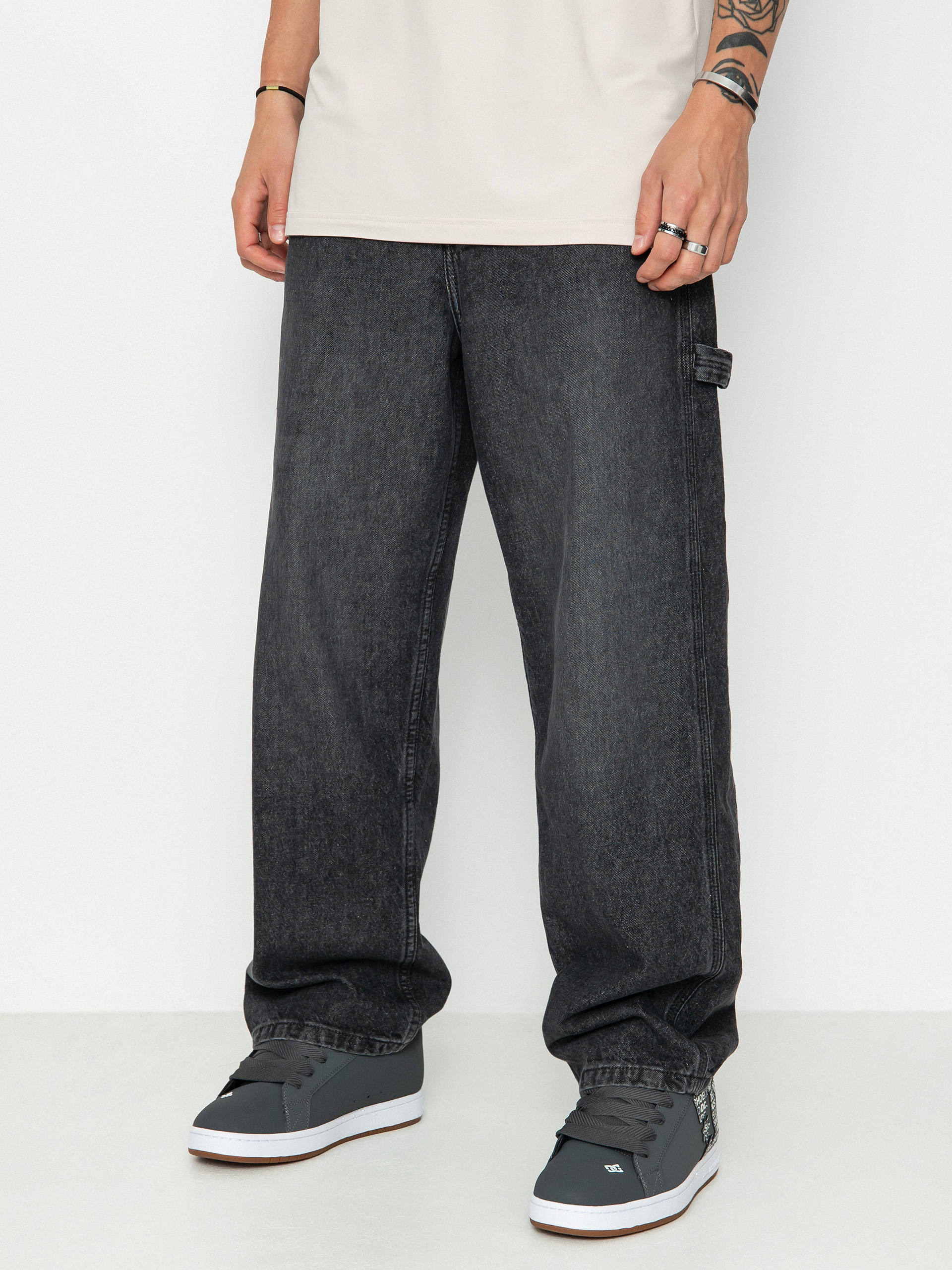 Kalhoty DC Worker Baggy - černá (black denim)