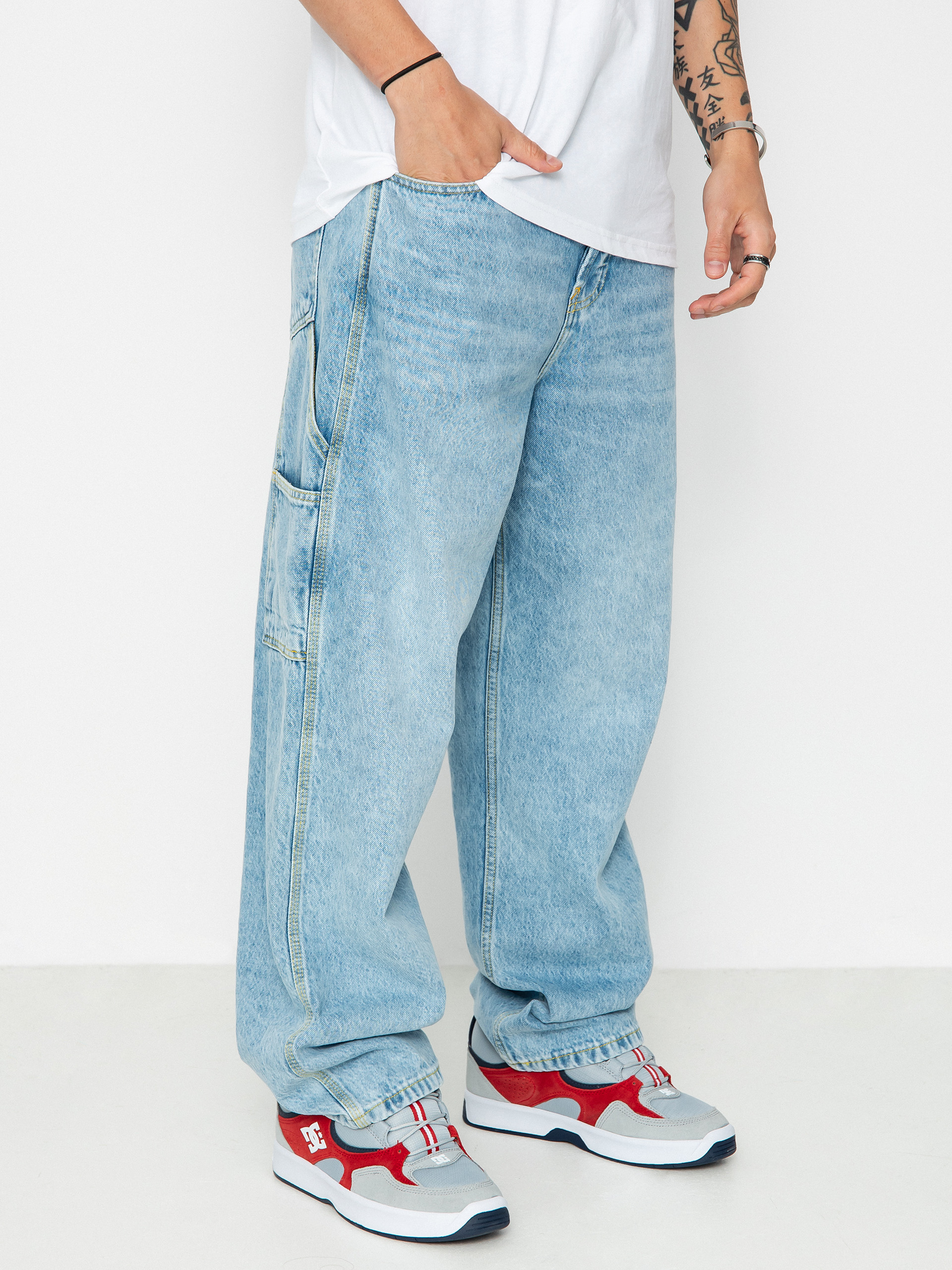 Kalhoty DC Worker Baggy - modrá (indigo light)