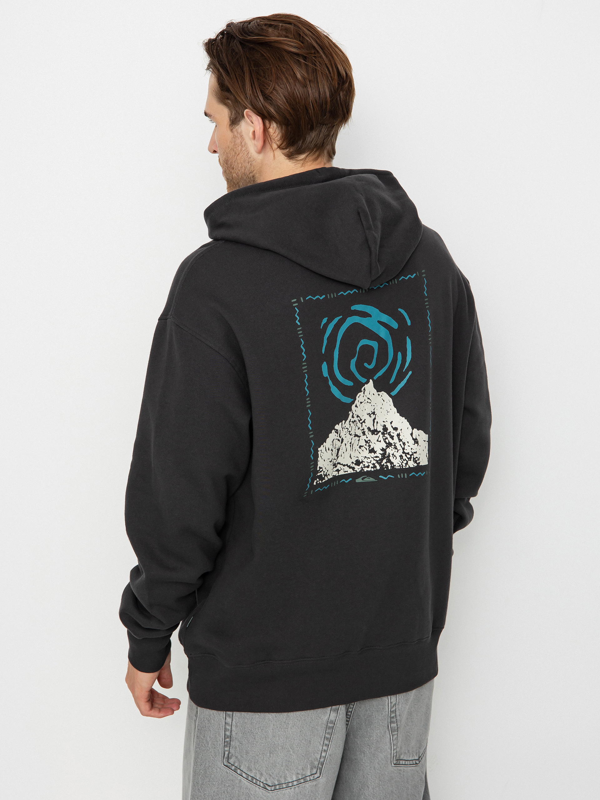 Mikina s kapucí Quiksilver Moonlit Mountai HD (phantom)