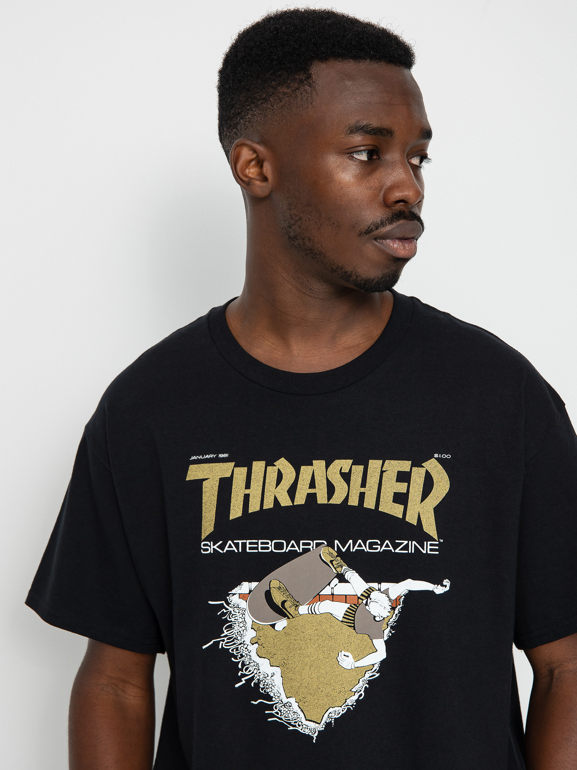 Tričko Thrasher First Cover (black/gold)