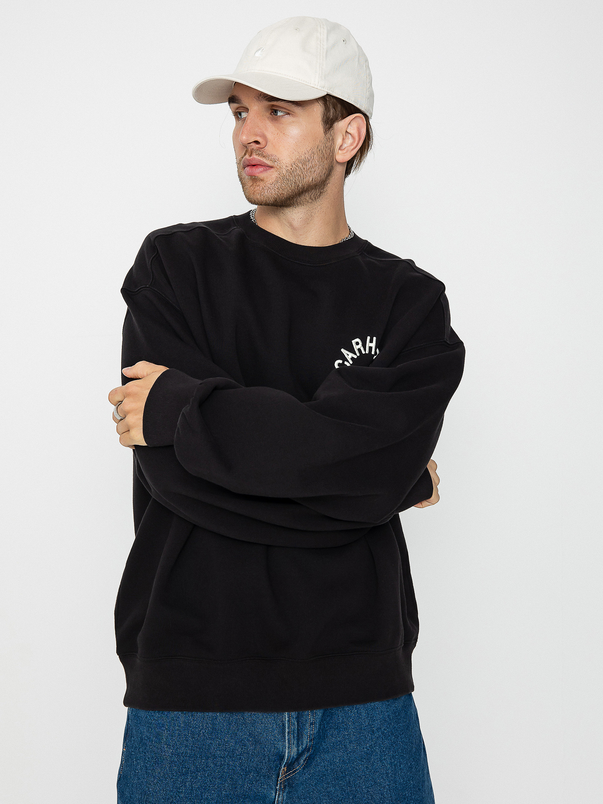 Mikina Carhartt WIP Work Varsity (black/wax)