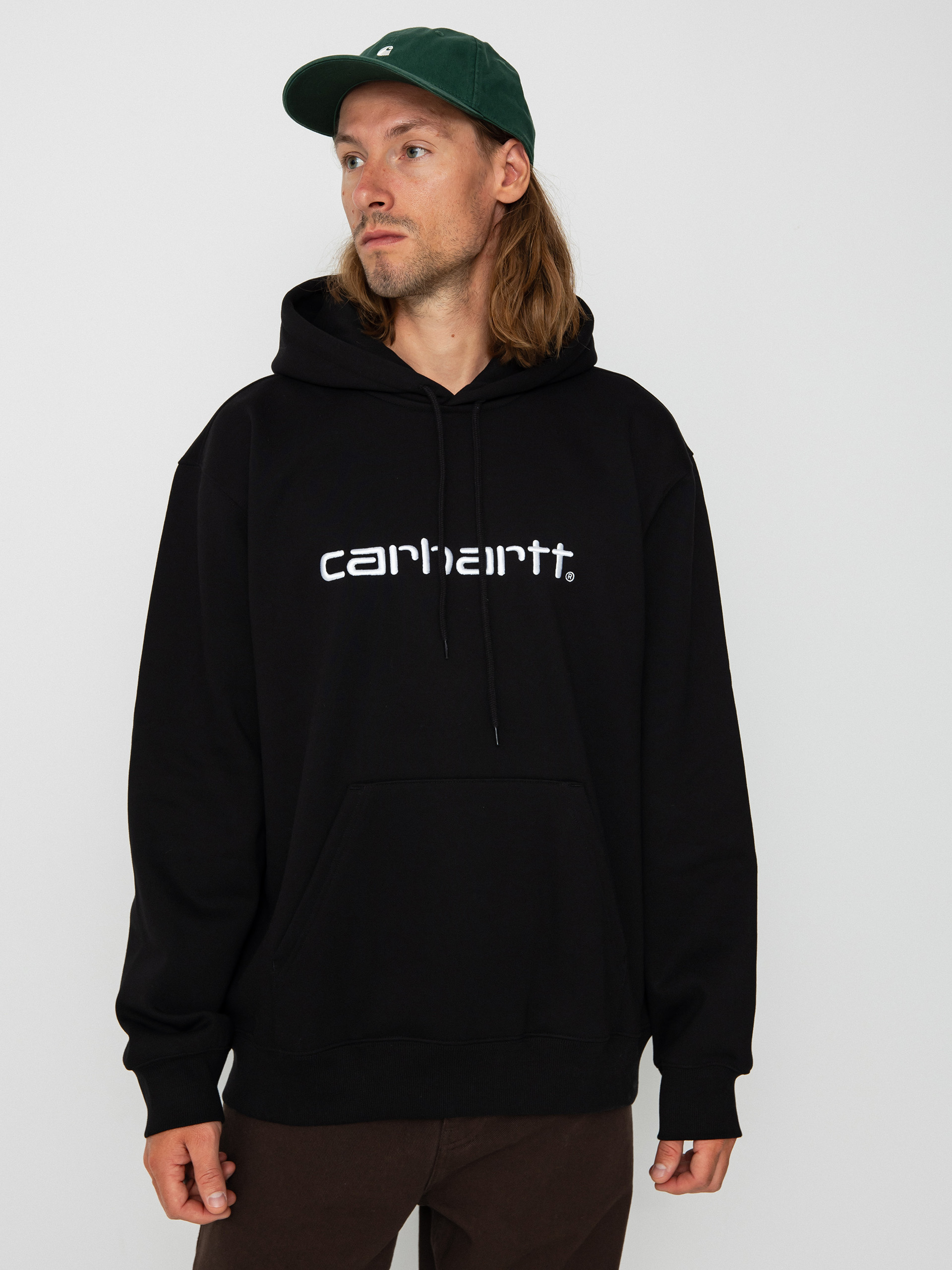 Mikina s kapucu00ed Carhartt WIP Carhartt HD (black/white)