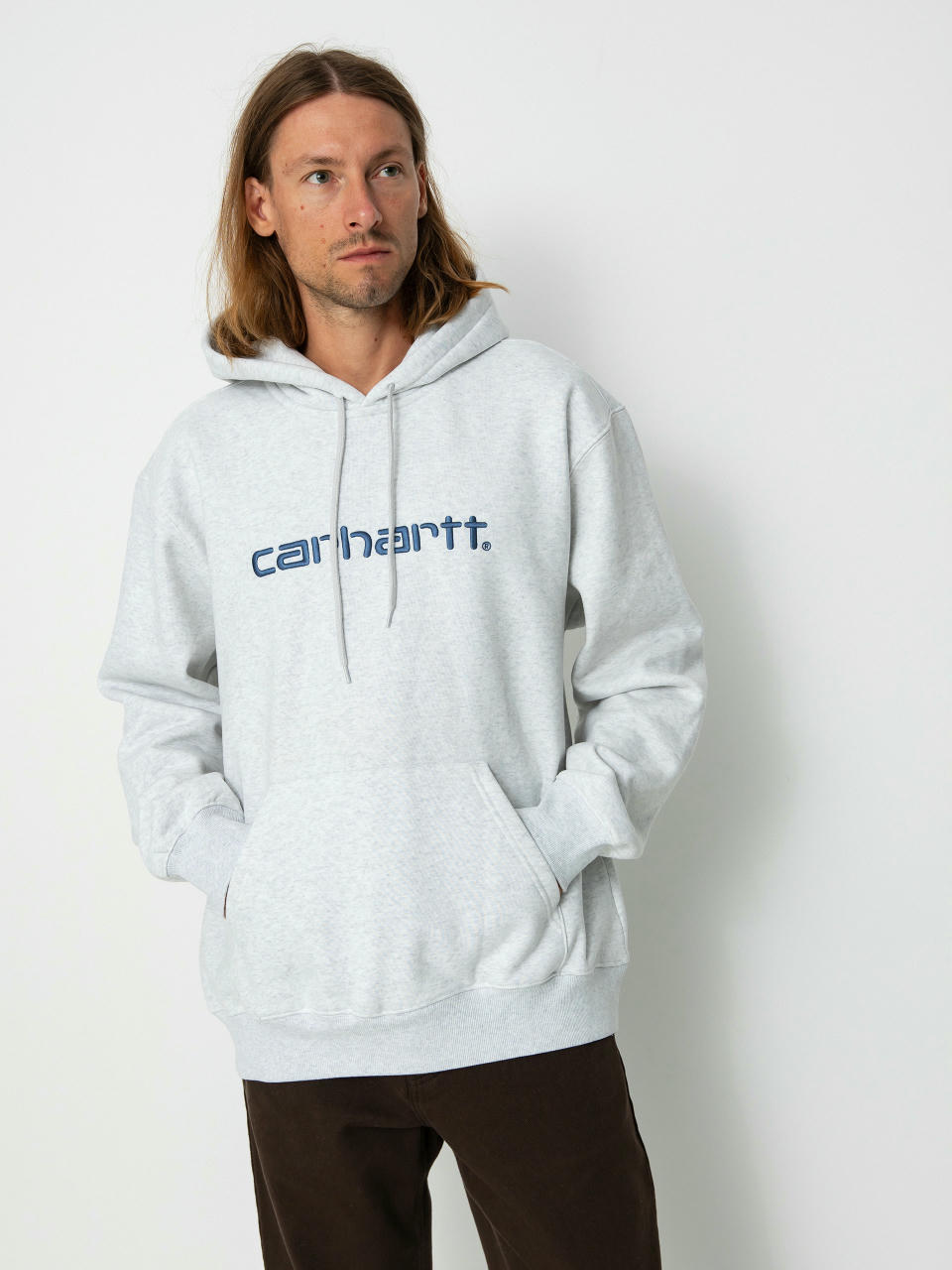 Mikina s kapucí Carhartt WIP Carhartt HD (ash heather/liberty)