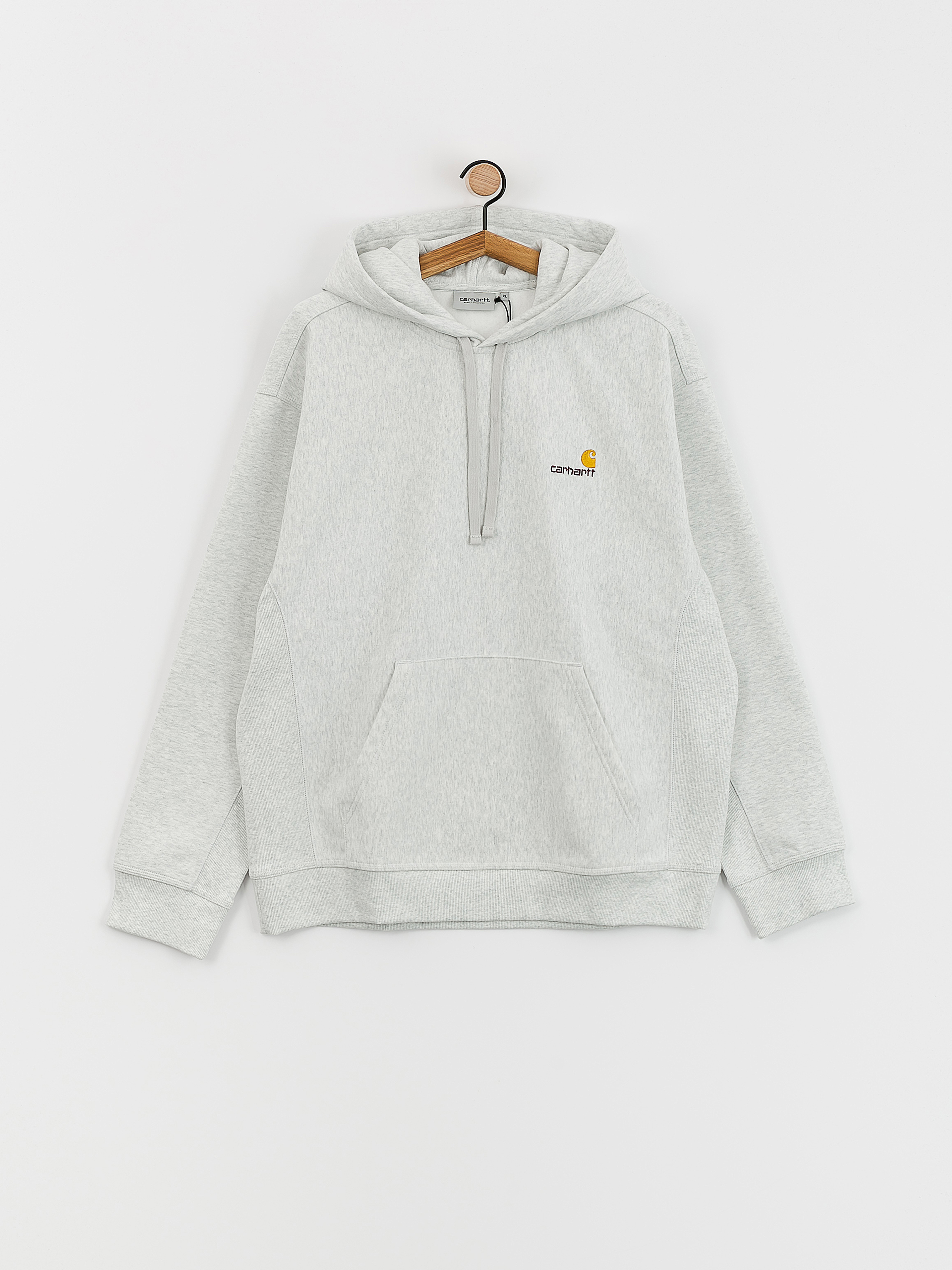 Mikina s kapucí Carhartt WIP American Script HD (ash heather)