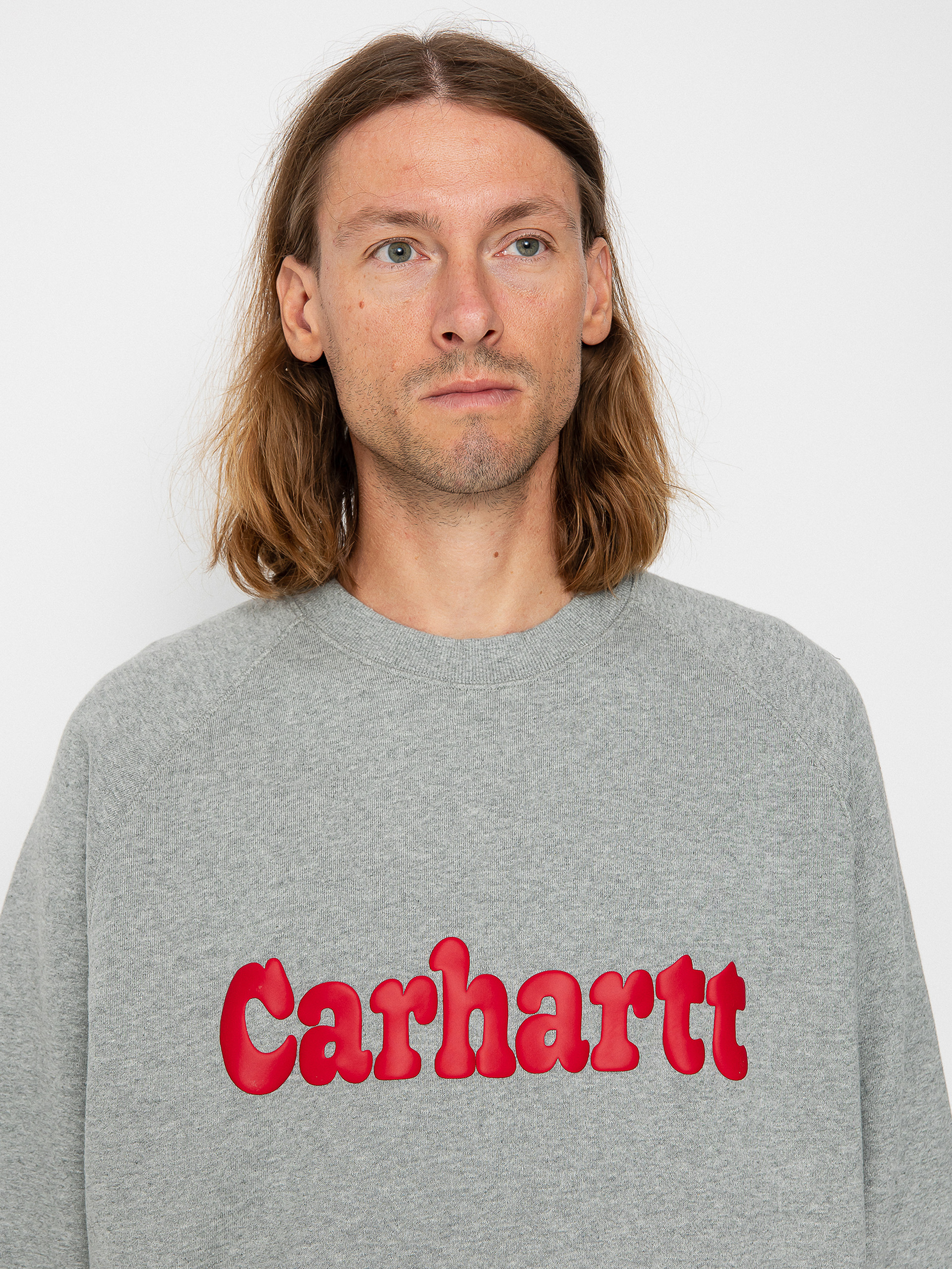 Mikina Carhartt WIP Bubbles (grey heather/cherry)