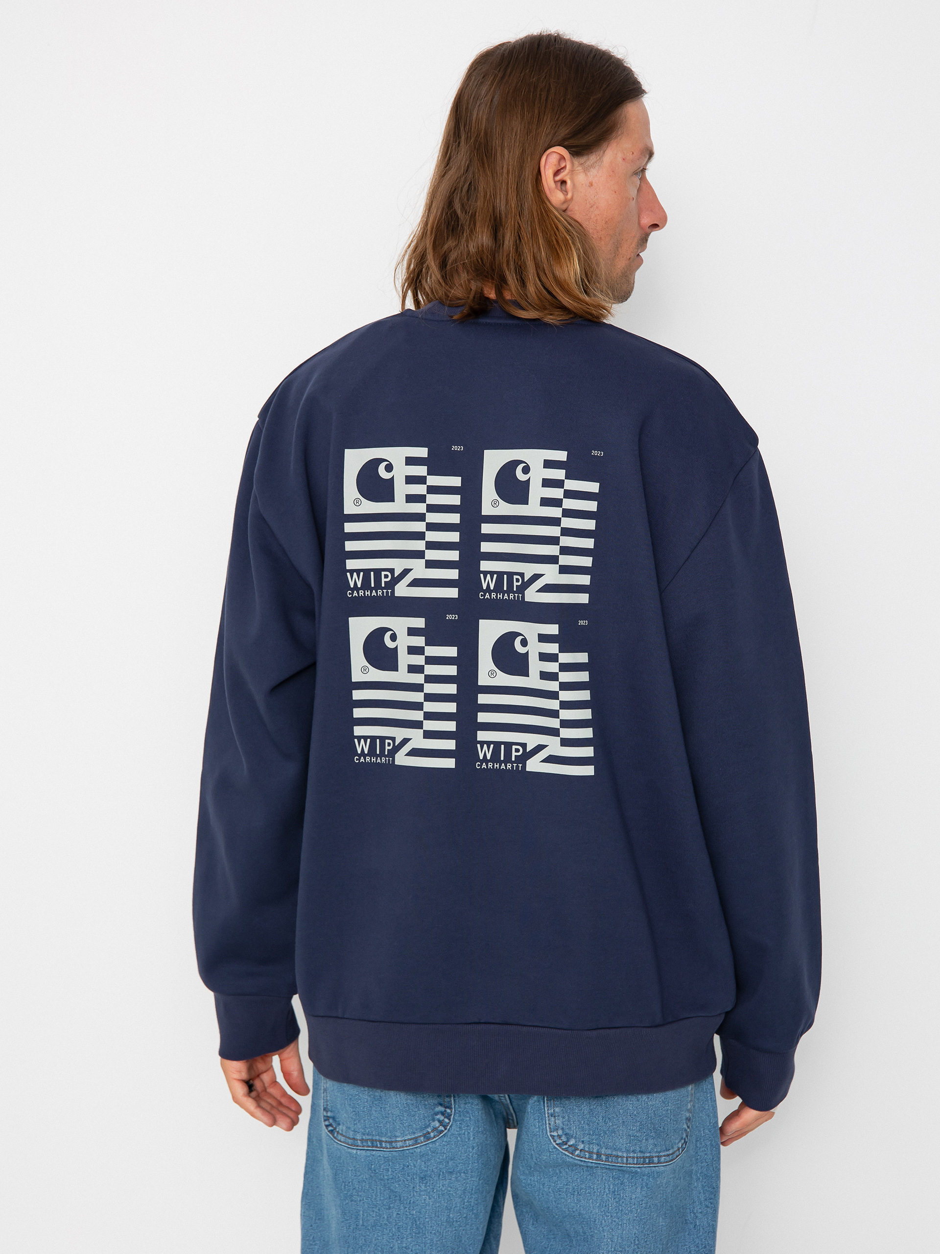 Mikina Carhartt WIP Stamp State (blue/grey)