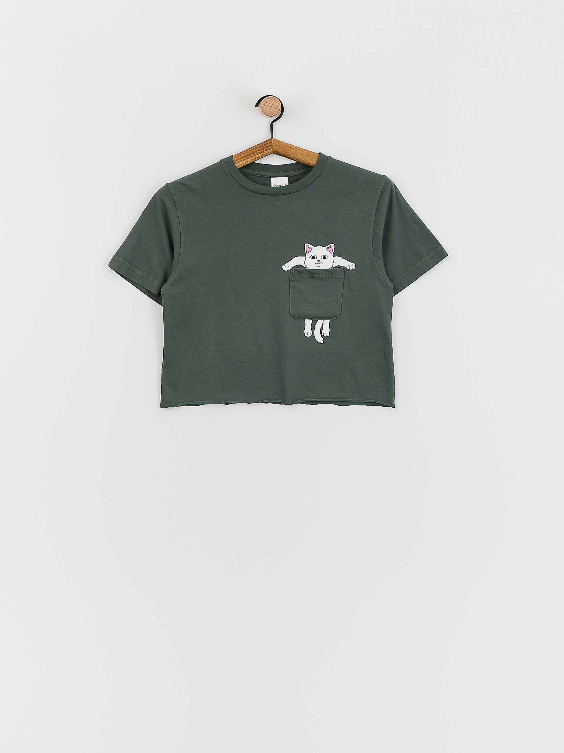 Tričko RipNDip Broke The Pocket Cropped Wmn (charcoal)