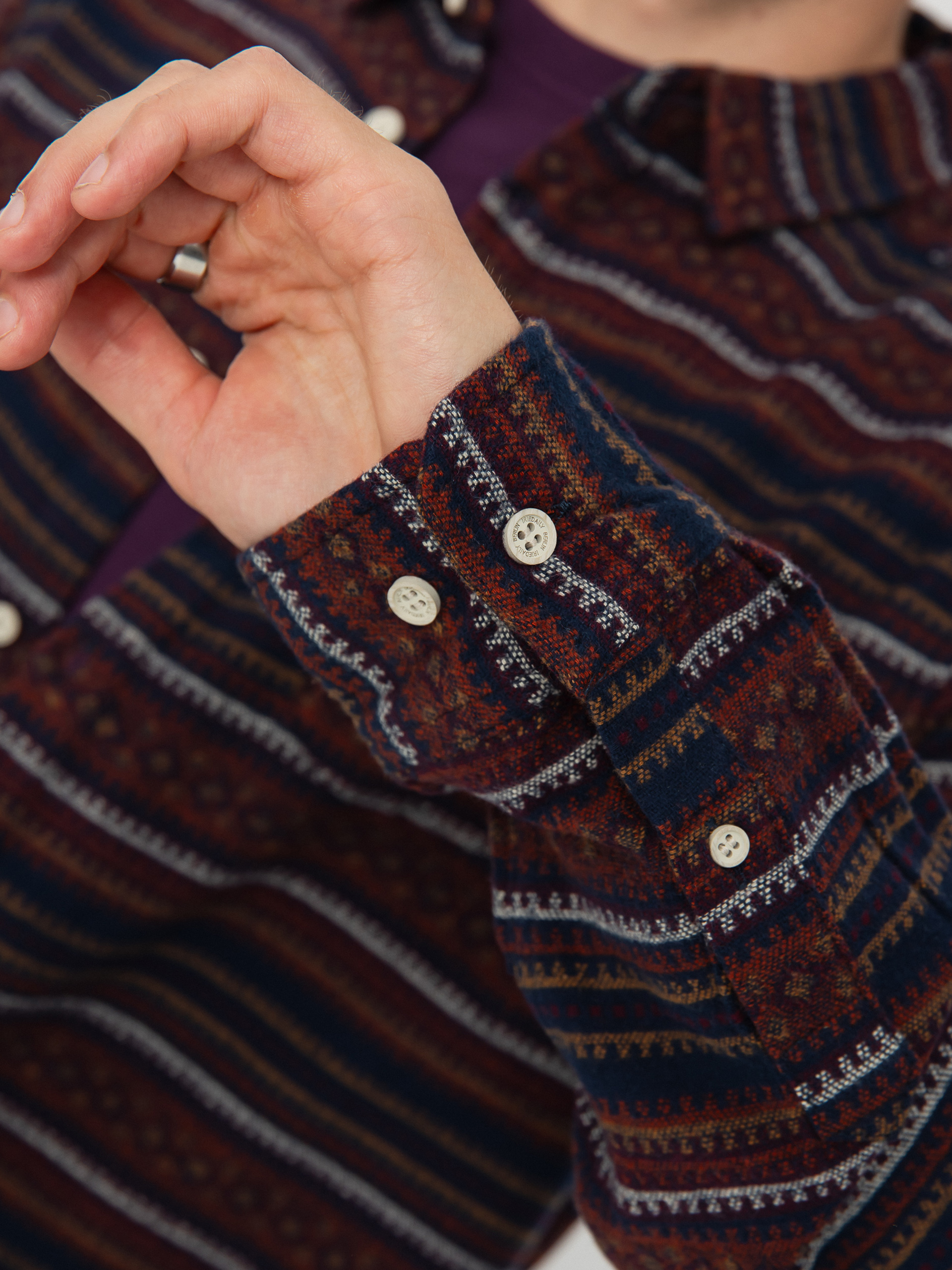 Košile Iriedaily Insito Stripe (navy wine)